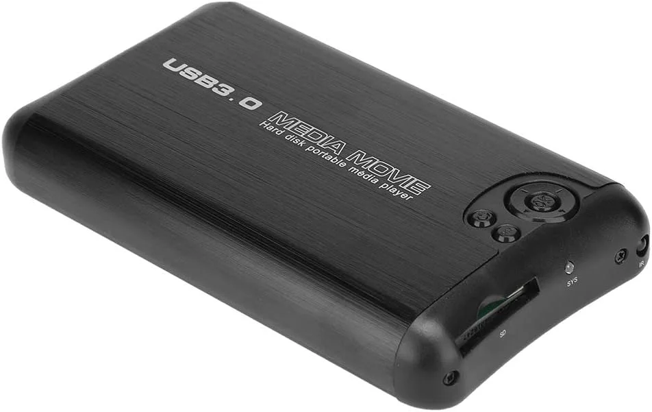 پخش کننده رسانه HD، جعبه پخش کننده رسانه HD SATA 2.5 اینچی، پخش کننده رسانه HDMI با حافظه 320 گیگابایتی، دستگاه های ذخیره سازی USB خارجی، پشتیبانی از خروجی HDMI و AV (UK)
