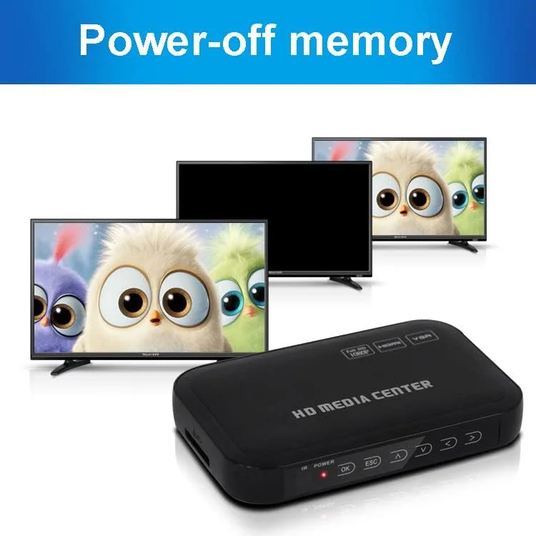 پخش کننده ویدئو رسانه ای HD 1080P - پورت VGA HD USB AV MMC/SD با کنترل از راه دور - پخش انتخابی و حافظه خودکار