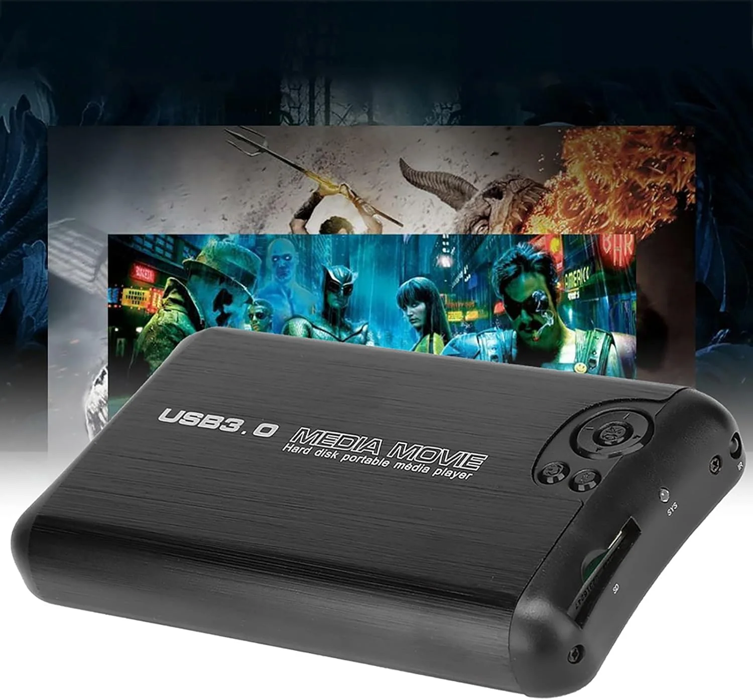 پخش کننده رسانه HD، جعبه پخش کننده رسانه HD SATA 2.5 اینچی، پخش کننده رسانه HDMI با حافظه 80 گیگابایتی، دستگاه های ذخیره سازی USB خارجی، پشتیبانی از خروجی HDMI و AV (UK)