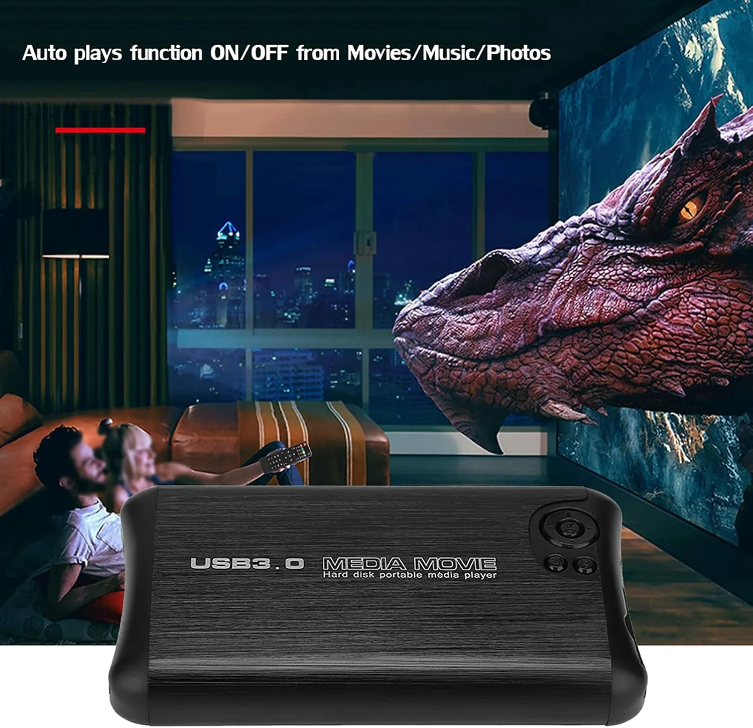 پخش کننده رسانه HD، جعبه پخش کننده رسانه HD SATA 2.5 اینچی، پخش کننده رسانه HDMI با حافظه 80 گیگابایتی، دستگاه های ذخیره سازی USB خارجی، پشتیبانی از خروجی HDMI و AV (UK)