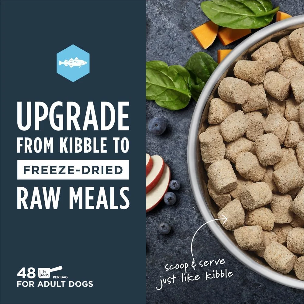 غذای خشک سگ اینستینکت، غذای خام خشک شده با انجماد، بدون غلات - ماهی پولاک صید شده وحشی، بسته 680 گرمی