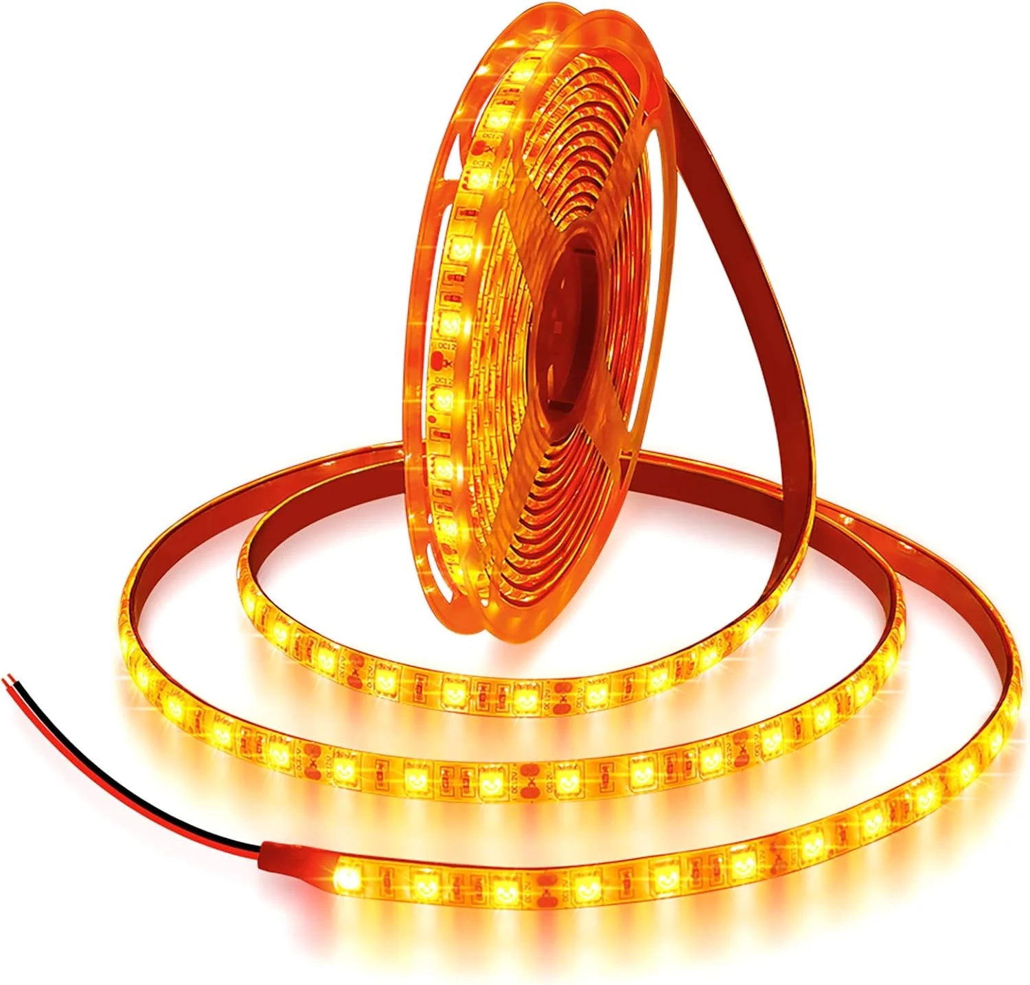 نوار چراغ ال ای دی انعطاف پذیر نارنجی ALITOVE به طول 5 متر، مدل 5050 SMD، دارای 300 ال ای دی، ضد آب IP65، ولتاژ 12 ولت DC، مناسب برای خانه، هتل ها، باشگاه ها، مراکز خرید و روشنایی خودرو