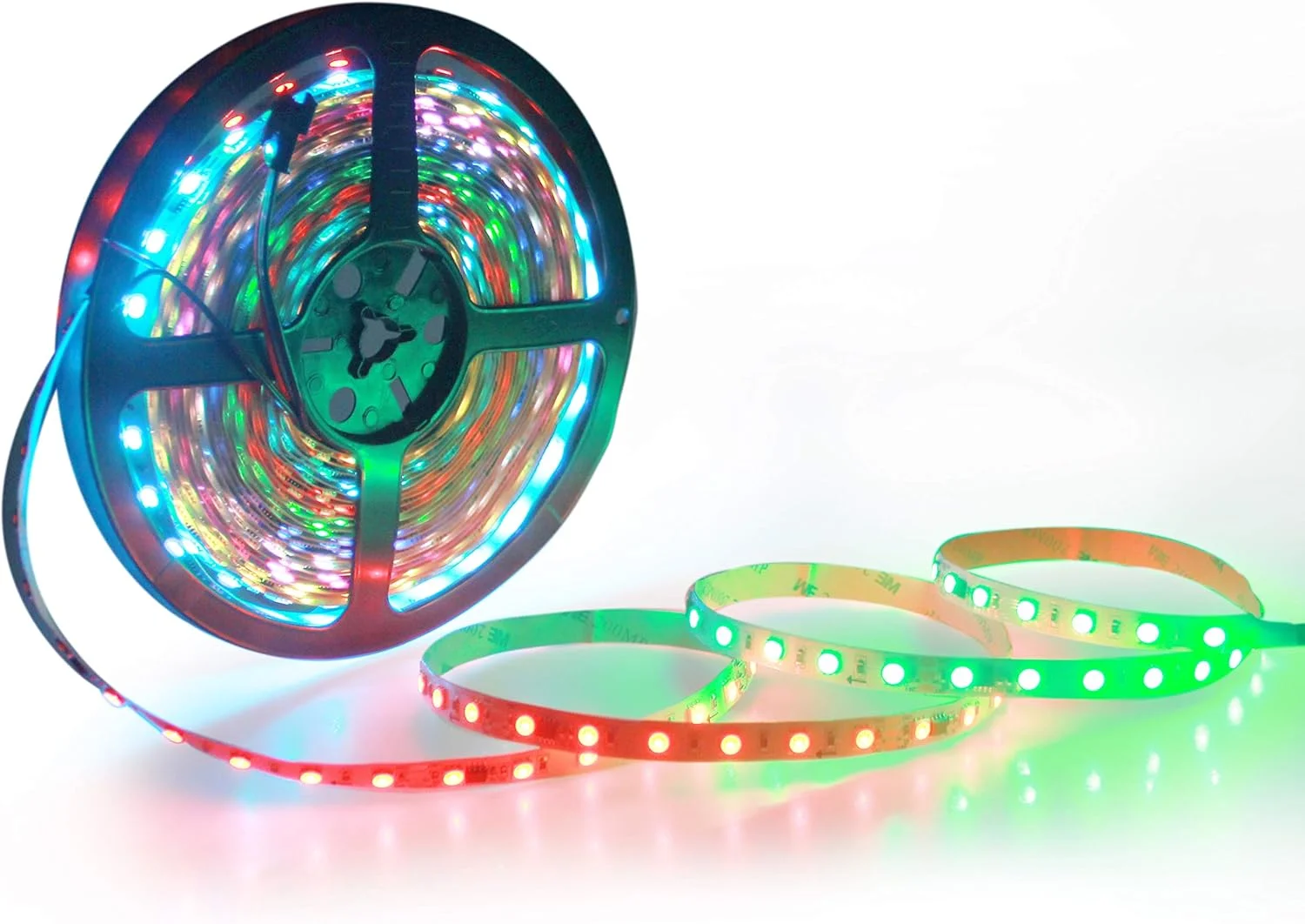 نوار نور ال ای دی RGB آلیتوف، 10 متر WS2811، نور پیکسلی ال ای دی دیجیتال رنگی قابل برنامه ریزی، 24 ولت، 600 ال ای دی، اثر رنگین کمانی، ریسه ال ای دی انعطاف پذیر، غیر ضد آب، PCB سفید