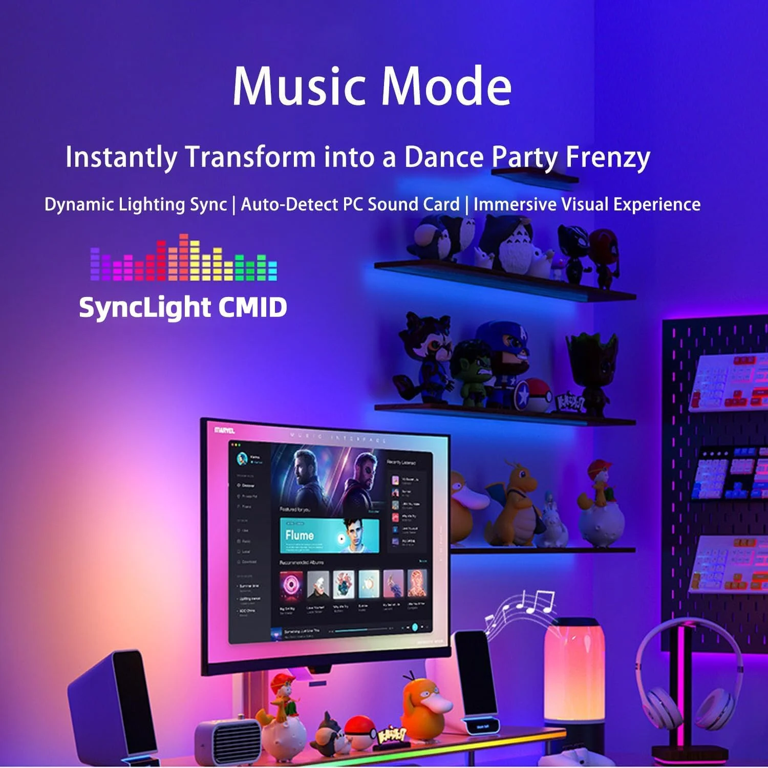 نور پس زمینه LED مانیتور AccLoo، نوارهای نوری LED، همگام سازی با رنگ صفحه نمایش یا موسیقی برای بازی ها، فیلم ها و غیره. کنترل نرم افزار، نوار نور کامپیوتر RGBIC پشت مانیتور، تغذیه از طریق USB (24 اینچ) نور پس زمینه LED مانیتور AccLoo، نوارهای نوری LED، همگام سازی با رنگ صفحه نمایش یا موسیقی برای بازی ها، فیلم ها و غیره. کنترل نرم افزار، نوار نور کامپیوتر RGBIC پشت مانیتور، تغذیه از طریق USB (24 اینچ)