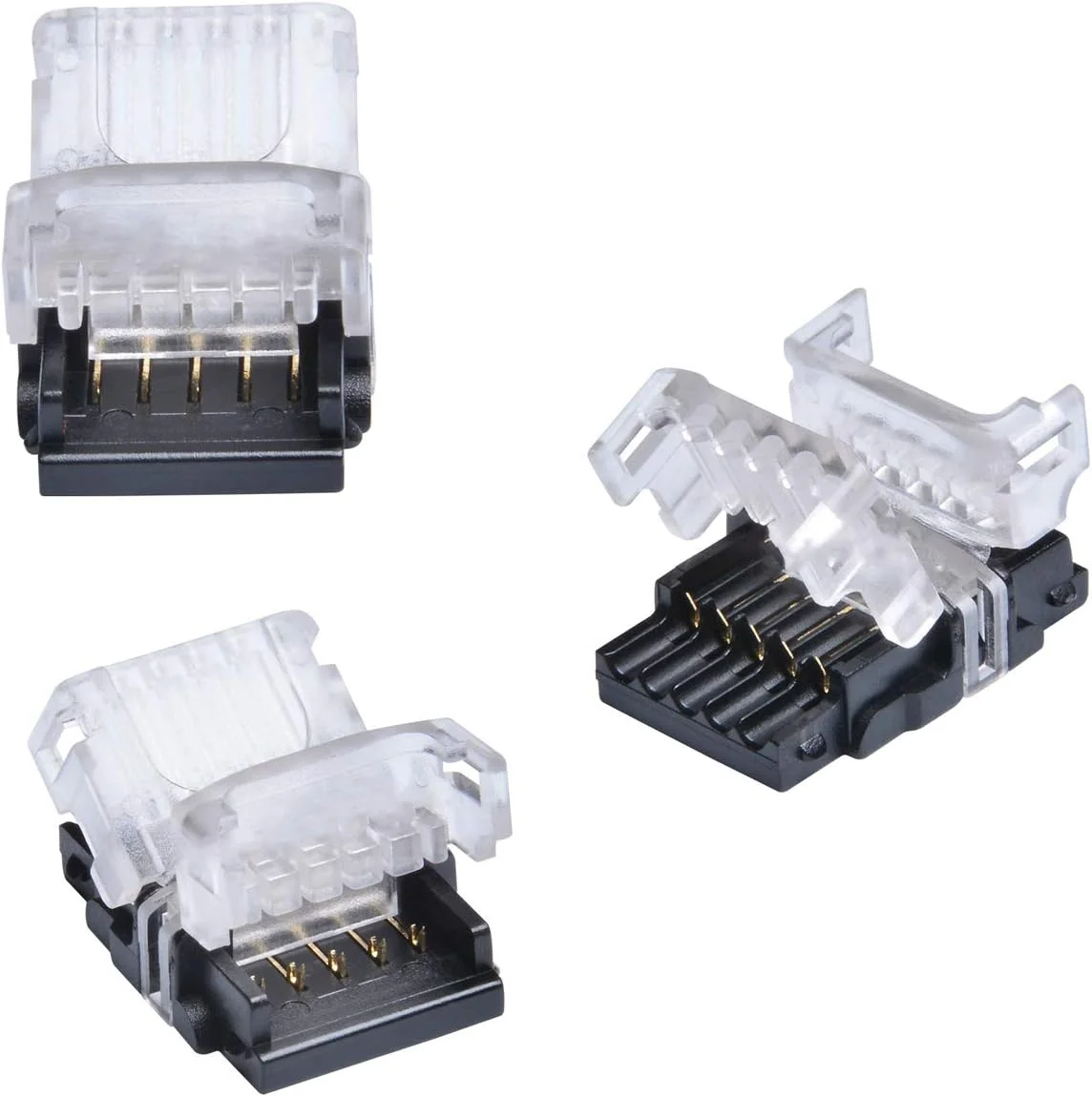 اتصال دهنده نوار نور ال ای دی 5 پین برای نوار نور ال ای دی تک رنگ غیر ضد آب 12 میلی متری IP20 با تراکم بالا برای اتصال سیم 5 عدد