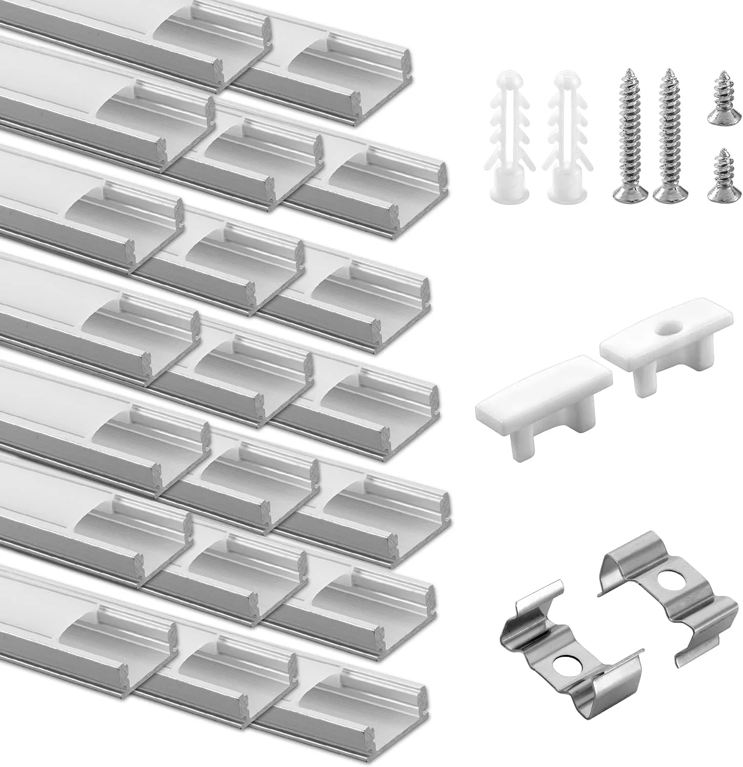 بسته 20 عددی پروفیل آلومینیومی LED مدل U شکل Lady house، طول 1 متر با پوشش شیری، درپوش انتهایی و گیره های نصب، پروفیل آلومینیومی برای نصب چراغ های LED نواری، نصب بسیار آسان (20 عدد * 1 متر) بسته 20 عددی پروفیل آلومینیومی LED مدل U شکل Lady house، طول 1 متر با پوشش شیری، درپوش انتهایی و گیره های نصب، پروفیل آلومینیومی برای نصب چراغ های LED نواری، نصب بسیار آسان (20 عدد * 1 متر)