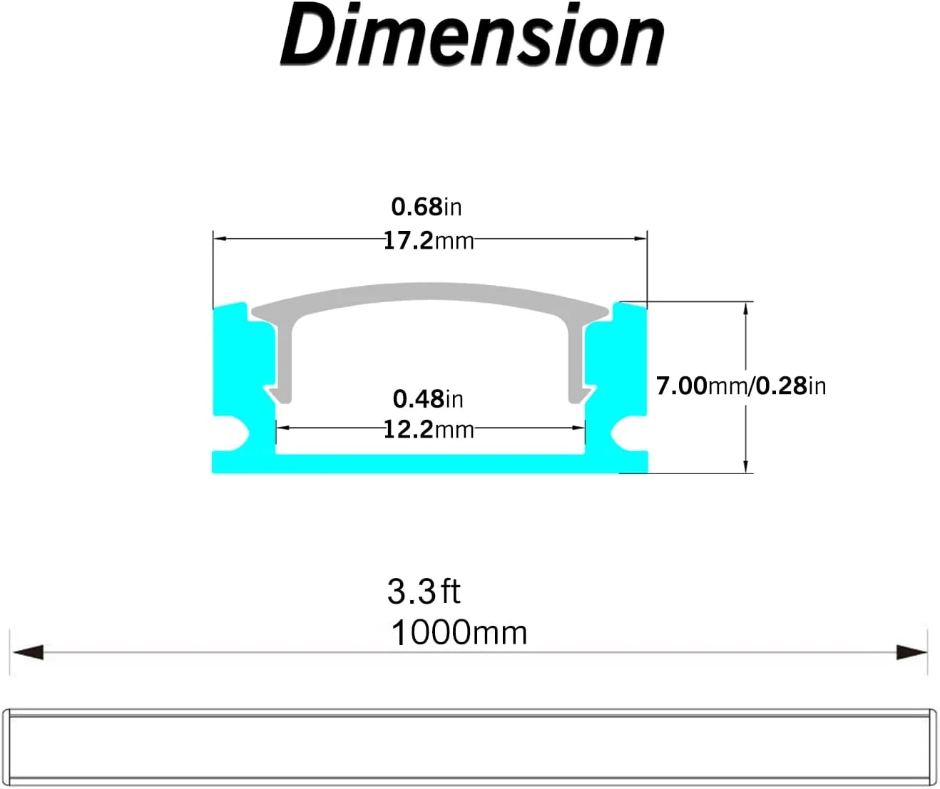 بسته 20 عددی پروفیل آلومینیومی LED مدل U شکل Lady house، طول 1 متر با پوشش شیری، درپوش انتهایی و گیره های نصب، پروفیل آلومینیومی برای نصب چراغ های LED نواری، نصب بسیار آسان (20 عدد * 1 متر)