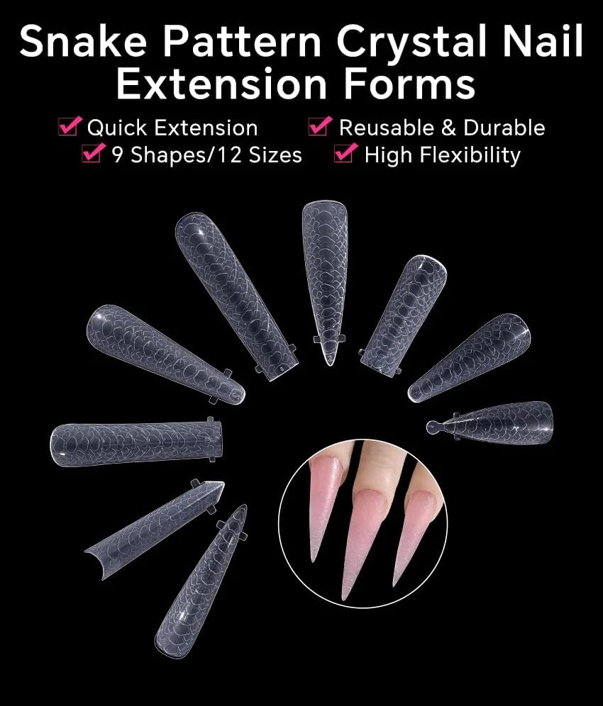 قالب های کاشت ناخن طرح پوست ماری KADS، 120 عددی - قالب های دوتایی برای پلی ژل و اکریلیک، تیپ های پوشش کامل 12 سایز قالب ناخن قابل استفاده مجدد برای مانیکور DIY و اکستنشن حرفه ای (بیضی، 120 عدد) قالب های کاشت ناخن طرح پوست ماری KADS، 120 عددی - قالب های دوتایی برای پلی ژل و اکریلیک، تیپ های پوشش کامل 12 سایز قالب ناخن قابل استفاده مجدد برای مانیکور DIY و اکستنشن حرفه ای (بیضی، 120 عدد)