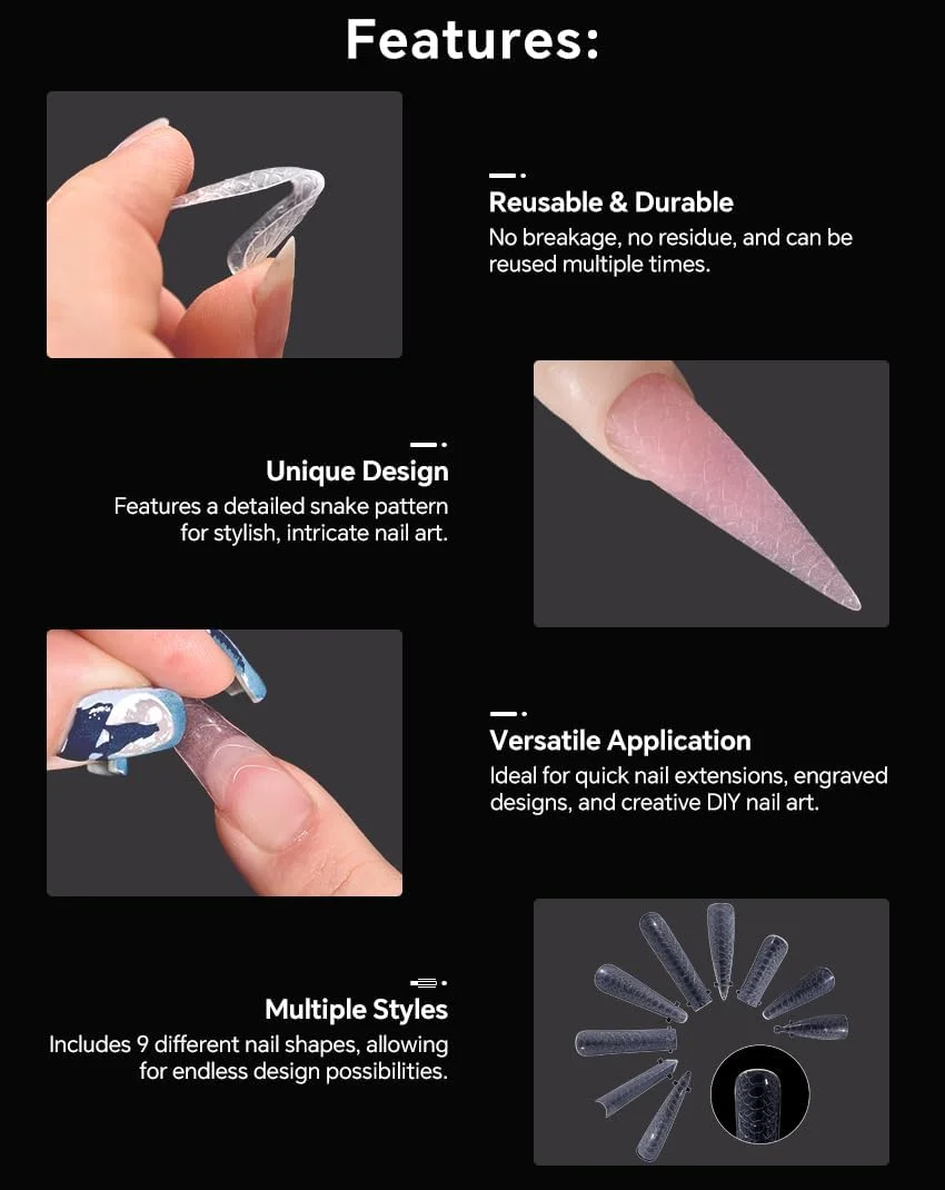 قالب های کاشت ناخن طرح پوست ماری KADS، 120 عددی - قالب های دوتایی برای پلی ژل و اکریلیک، تیپ های پوشش کامل 12 سایز قالب ناخن قابل استفاده مجدد برای مانیکور DIY و اکستنشن حرفه ای (بیضی، 120 عدد) قالب های کاشت ناخن طرح پوست ماری KADS، 120 عددی - قالب های دوتایی برای پلی ژل و اکریلیک، تیپ های پوشش کامل 12 سایز قالب ناخن قابل استفاده مجدد برای مانیکور DIY و اکستنشن حرفه ای (بیضی، 120 عدد)