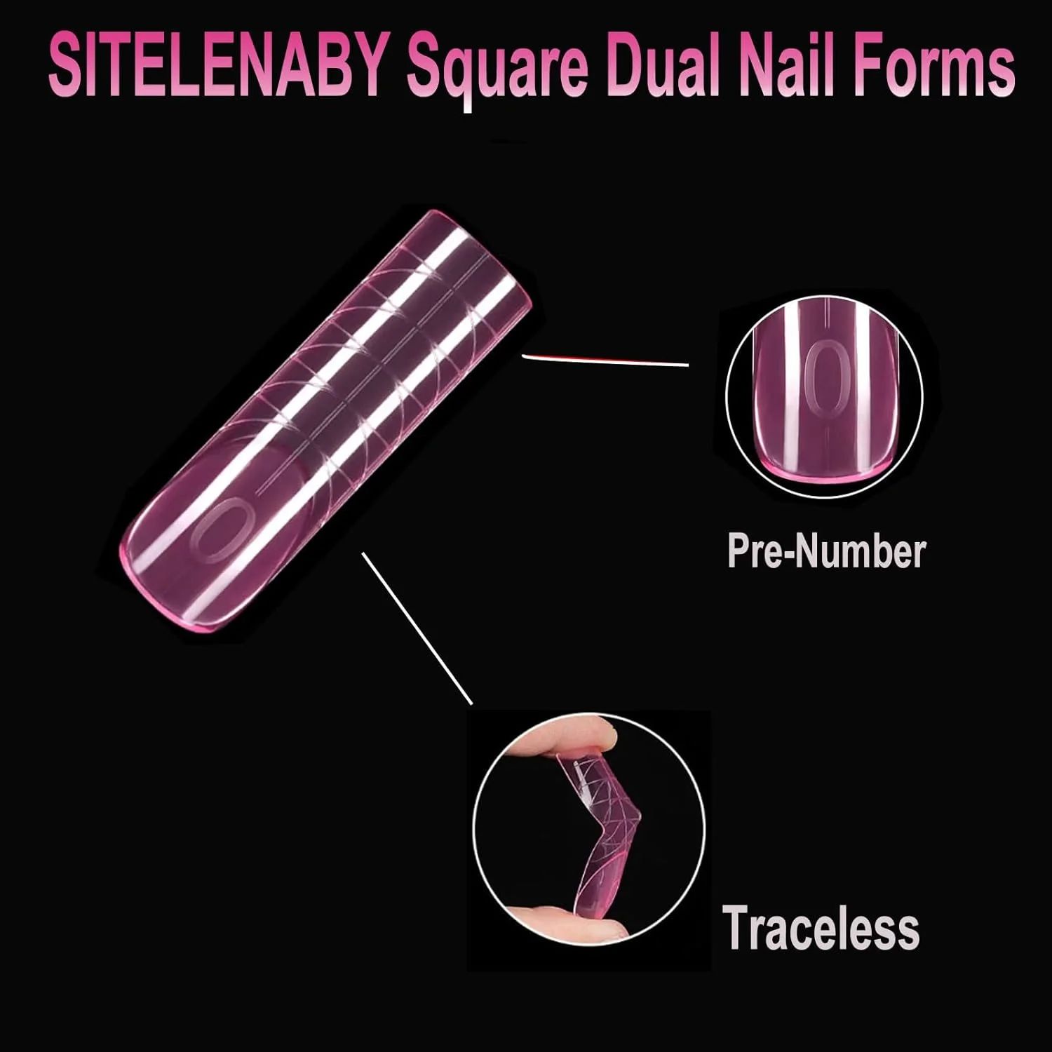 قالب های دوگانه ناخن مربعی برای اکستنشن ناخن اکریلیک ژل ساز پلی ژل، SITELENABY XL، XXL، 3XL قالب های ناخن مربعی قابل استفاده مجدد لوازم پدیکور، 14 سایز 140 عددی برای پدیکور و DIY سالن هنر ناخن