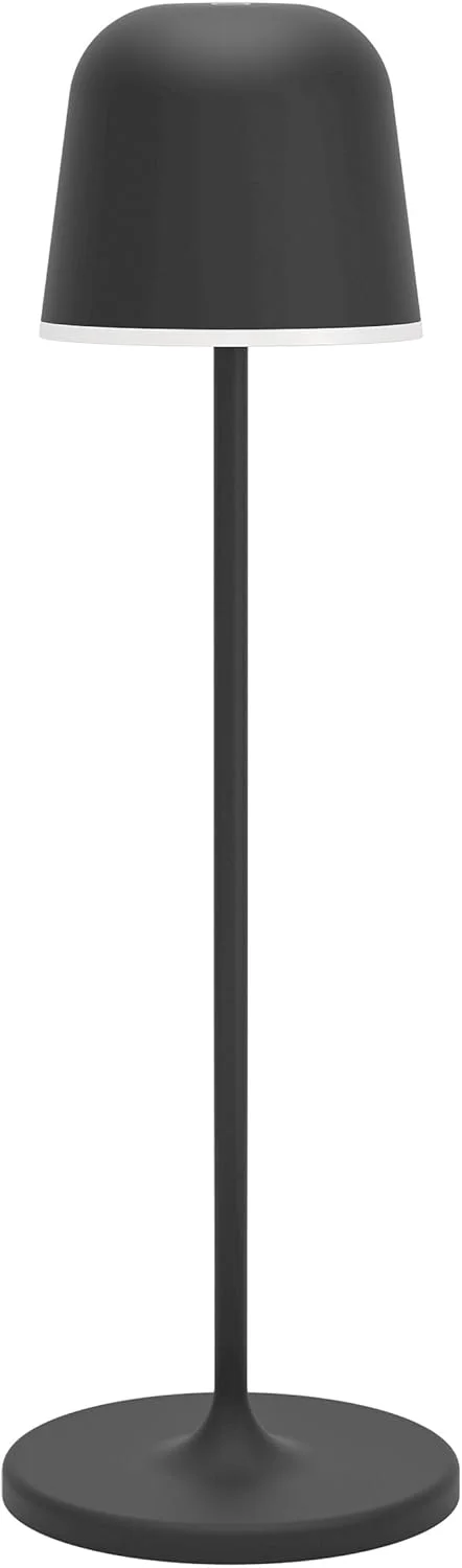 چراغ ایستاده شارژی LED مدل Mannera-L ایگلو، چراغ ایستاده بی‌سیم با قابلیت تنظیم نور لمسی، چراغ اتاق نشیمن ساخته شده از فلز به رنگ مشکی، چراغ مناسب برای استفاده در فضای باز و داخلی، IP54