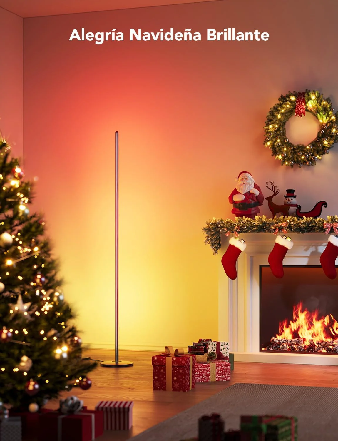 چراغ ایستاده مدرن Govee، چراغ LED RGBIC سازگار با الکسا، دستیار گوگل و برنامه، 16 میلیون رنگ DIY و 61 حالت صحنه، همگام سازی موسیقی برای اتاق خواب، اتاق بازی