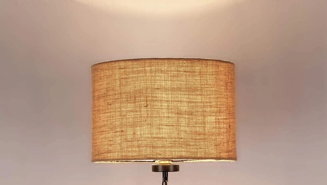 آباژور کنفی جوت طرح هنری اگزوتیک، قهوه ای (30 x 30 x 20 سانتی متر) مناسب برای چراغ های رومیزی و ایستاده