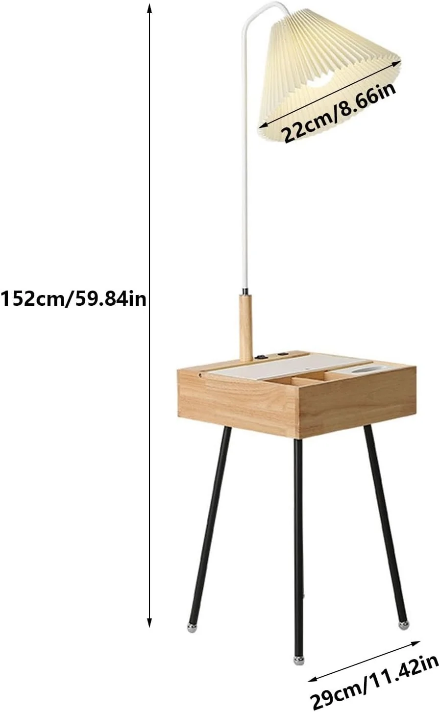 چراغ ایستاده مصباح قائم با میز، میز کناری متصل، پاتختی باریک با کشو برای اتاق نشیمن، اتاق خواب مصباح قراءة عصري (سفید) چراغ ایستاده مصباح قائم با میز، میز کناری متصل، پاتختی باریک با کشو برای اتاق نشیمن، اتاق خواب مصباح قراءة عصري (سفید)
