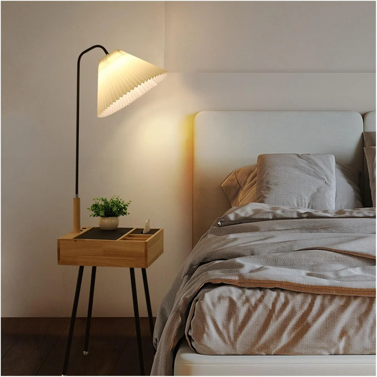 چراغ ایستاده مصباح قائم با میز، میز کناری متصل، پاتختی باریک با کشو برای اتاق نشیمن، اتاق خواب مصباح قراءة عصري (سفید) چراغ ایستاده مصباح قائم با میز، میز کناری متصل، پاتختی باریک با کشو برای اتاق نشیمن، اتاق خواب مصباح قراءة عصري (سفید)