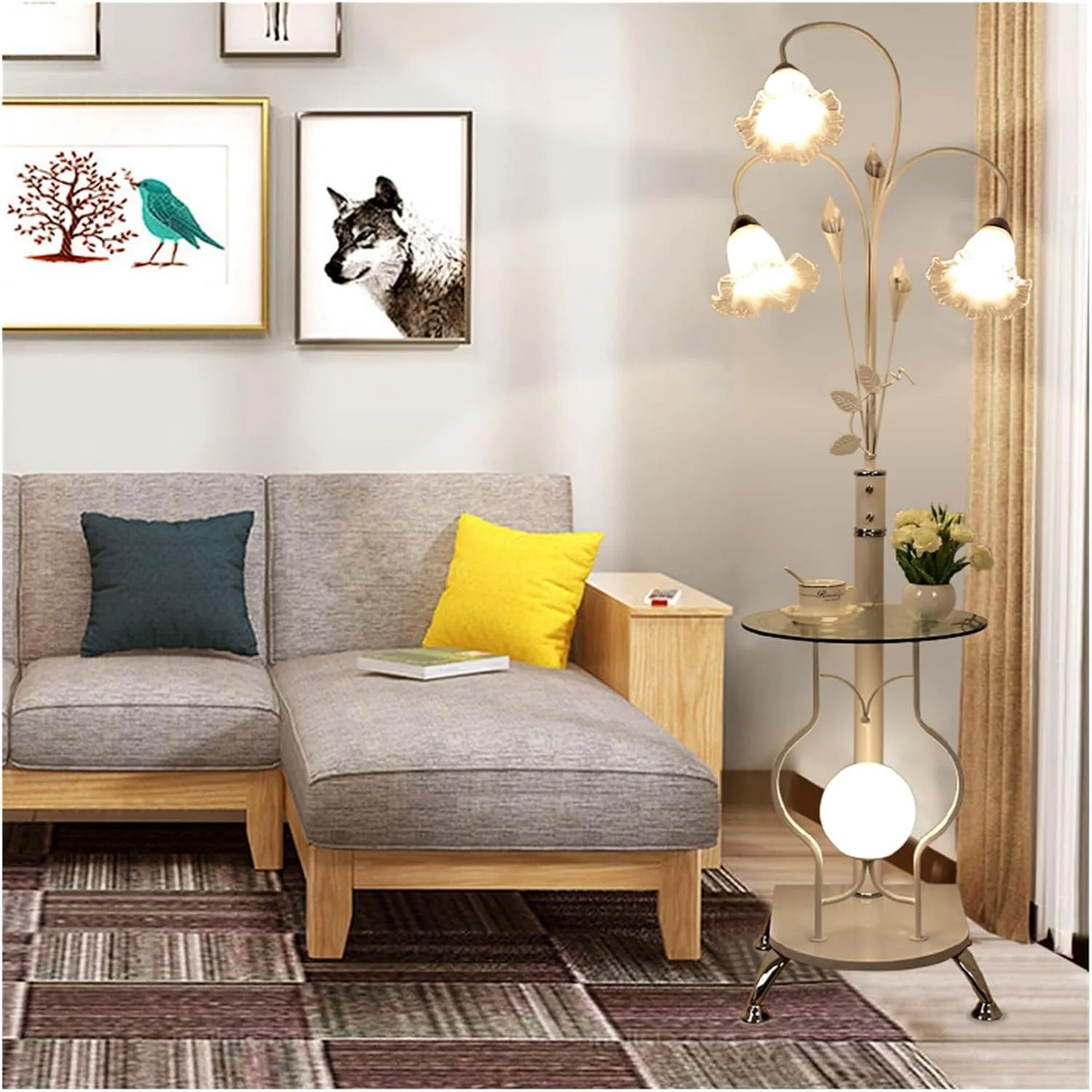 مصباح قائم مدرن فلزی/شیشه ای LED، میز کنار مبلی و چراغ ایستاده، مناسب اتاق نشیمن با پایه های مبلمان سخت افزاری، برای اتاق خواب یا دفتر کار مصباح قراءة عصري (سفید) مصباح قائم مدرن فلزی/شیشه ای LED، میز کنار مبلی و چراغ ایستاده، مناسب اتاق نشیمن با پایه های مبلمان سخت افزاری، برای اتاق خواب یا دفتر کار مصباح قراءة عصري (سفید)