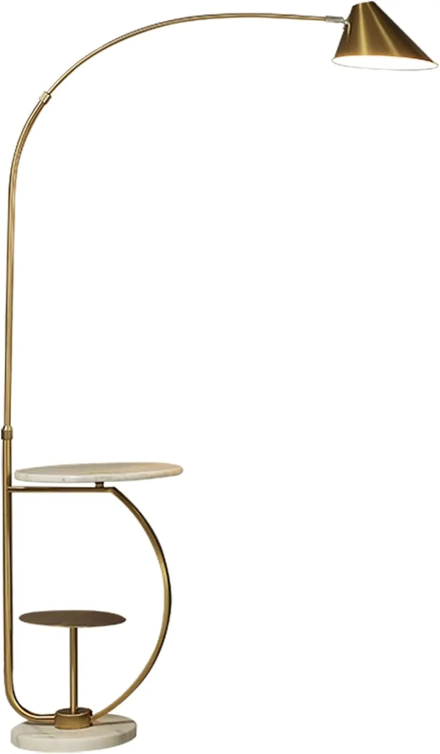 مصباح ایستاده مدرن و شیک قائم با سینی برای اتاق نشیمن، اتاق خواب، دفتر کار، کافه، کلید پایی و روکش برنجی/طلایی، چراغ مطالعه مدرن مصباح ایستاده مدرن و شیک قائم با سینی برای اتاق نشیمن، اتاق خواب، دفتر کار، کافه، کلید پایی و روکش برنجی/طلایی، چراغ مطالعه مدرن