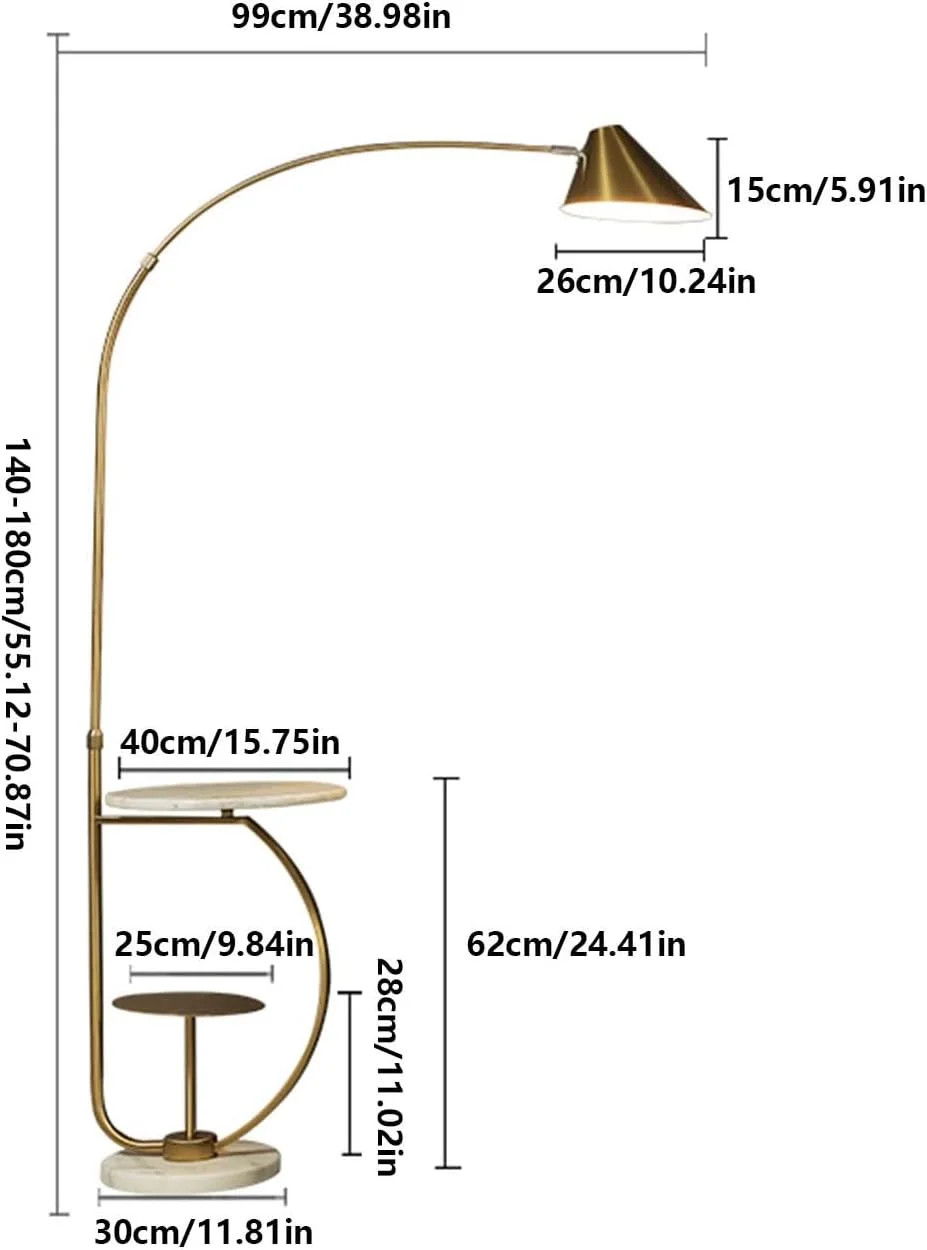 مصباح ایستاده مدرن و شیک قائم با سینی برای اتاق نشیمن، اتاق خواب، دفتر کار، کافه، کلید پایی و روکش برنجی/طلایی، چراغ مطالعه مدرن مصباح ایستاده مدرن و شیک قائم با سینی برای اتاق نشیمن، اتاق خواب، دفتر کار، کافه، کلید پایی و روکش برنجی/طلایی، چراغ مطالعه مدرن