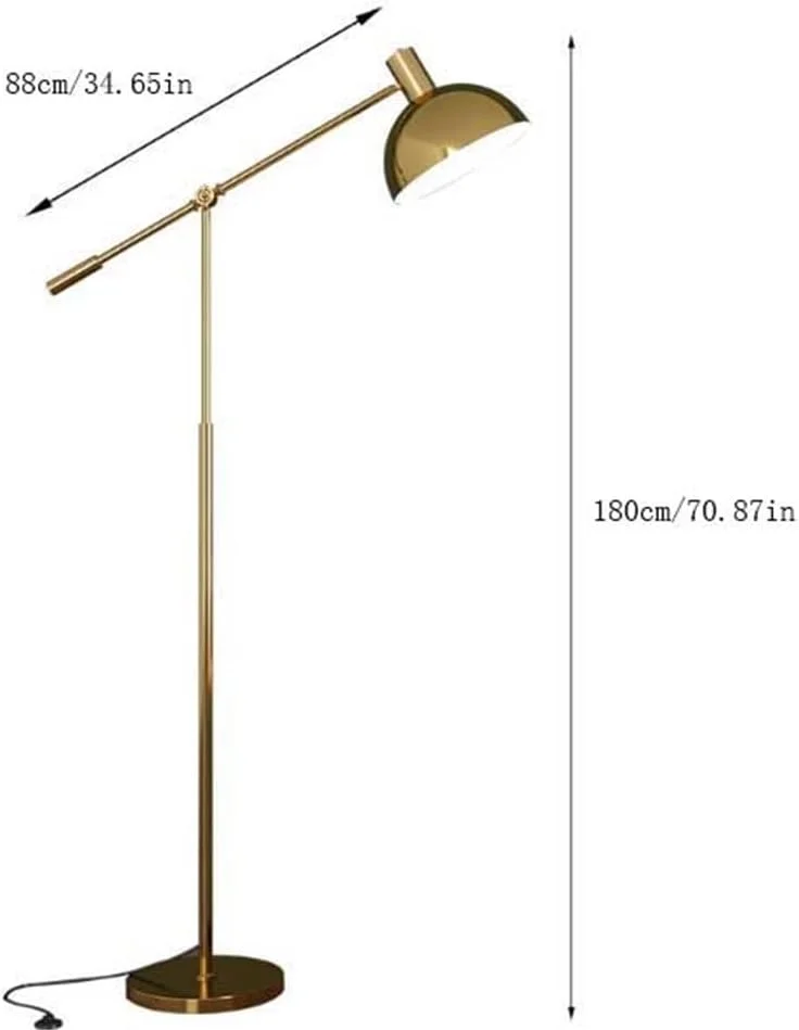 مصباح ایستاده قائم طلایی ساده برای اتاق خواب، مطالعه، دفتر کار، کنترل از راه دور، قابل حمل، مصباح قراءة عصري مصباح ایستاده قائم طلایی ساده برای اتاق خواب، مطالعه، دفتر کار، کنترل از راه دور، قابل حمل، مصباح قراءة عصري