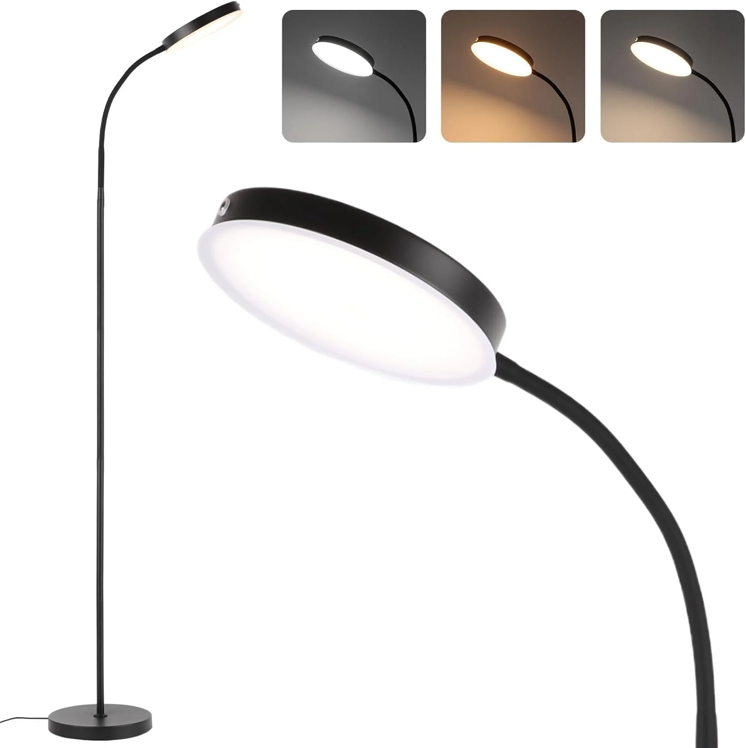 چراغ ایستاده، چراغ های LED فوق العاده روشن و دیمر پذیر برای اتاق نشیمن، چراغ ایستاده با دمای رنگ سفارشی با دکمه فشاری از راه دور، چراغ ایستاده گردن غازی قابل تنظیم برای اتاق خواب دفتر کار مشکی چراغ ایستاده، چراغ های LED فوق العاده روشن و دیمر پذیر برای اتاق نشیمن، چراغ ایستاده با دمای رنگ سفارشی با دکمه فشاری از راه دور، چراغ ایستاده گردن غازی قابل تنظیم برای اتاق خواب دفتر کار مشکی