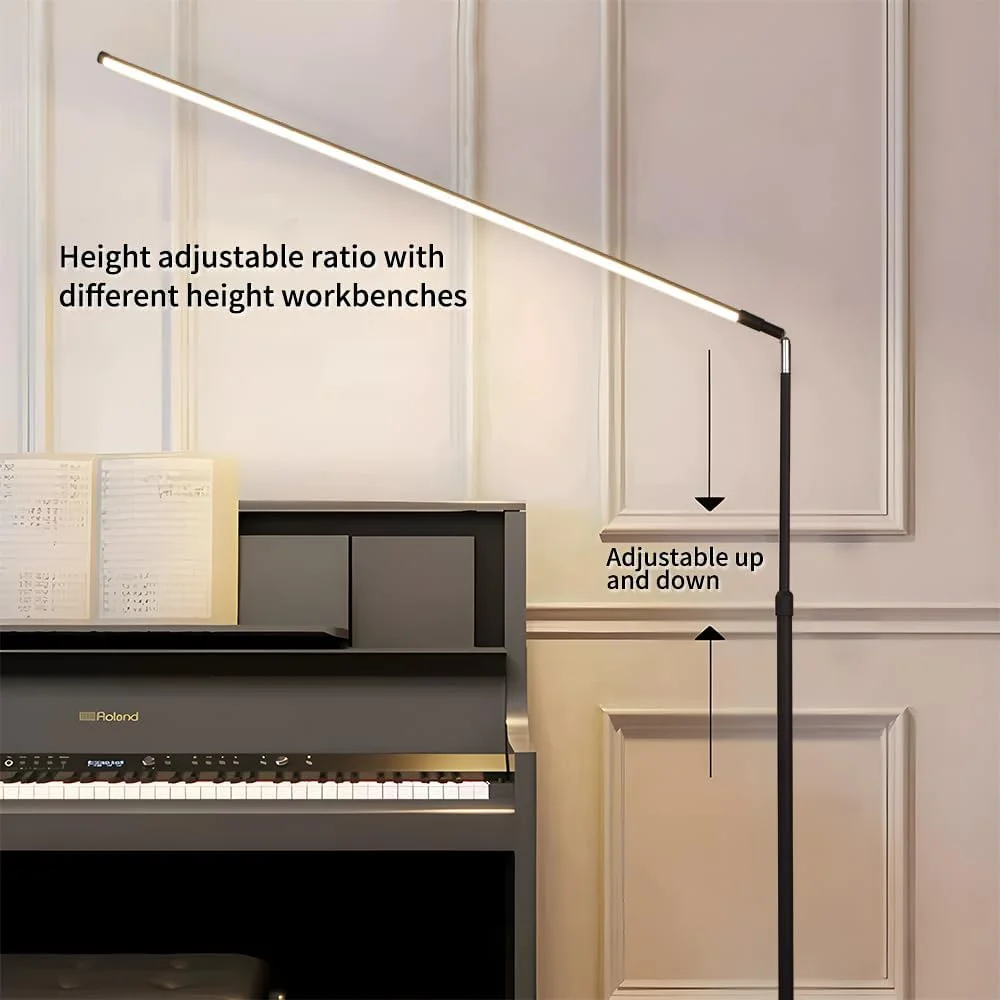 چراغ ایستاده LED هوشمند DingdingTZ با قابلیت تنظیم نور و کنترل از راه دور، چراغ ایستاده فوق العاده نازک مدرن با 3 دمای رنگی در یک چراغ ایستاده LED برای مطالعه، اتاق نشیمن، اتاق خواب و دفاتر چراغ ایستاده LED هوشمند DingdingTZ با قابلیت تنظیم نور و کنترل از راه دور، چراغ ایستاده فوق العاده نازک مدرن با 3 دمای رنگی در یک چراغ ایستاده LED برای مطالعه، اتاق نشیمن، اتاق خواب و دفاتر