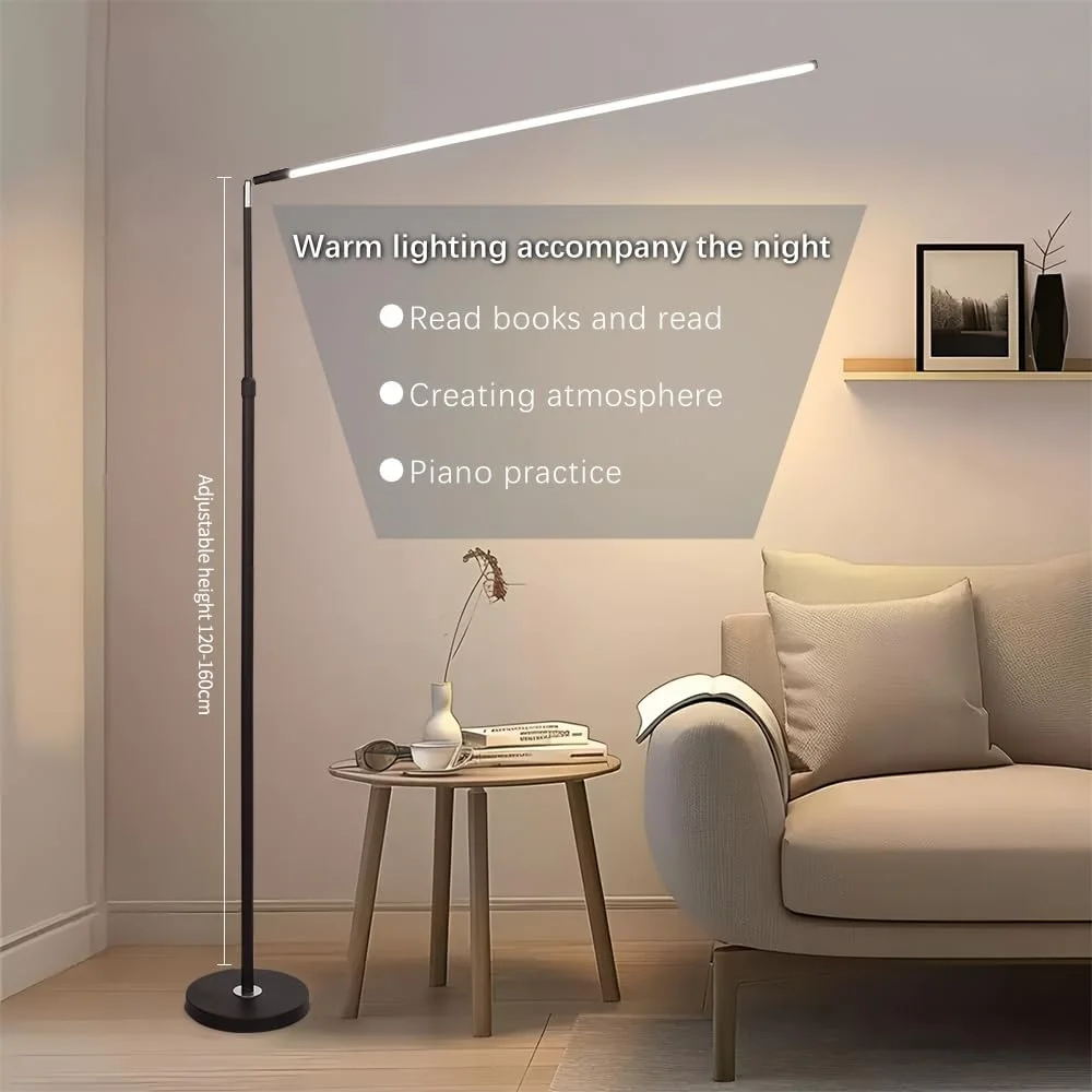 چراغ ایستاده LED هوشمند DingdingTZ با قابلیت تنظیم نور و کنترل از راه دور، چراغ ایستاده فوق العاده نازک مدرن با 3 دمای رنگی در یک چراغ ایستاده LED برای مطالعه، اتاق نشیمن، اتاق خواب و دفاتر چراغ ایستاده LED هوشمند DingdingTZ با قابلیت تنظیم نور و کنترل از راه دور، چراغ ایستاده فوق العاده نازک مدرن با 3 دمای رنگی در یک چراغ ایستاده LED برای مطالعه، اتاق نشیمن، اتاق خواب و دفاتر