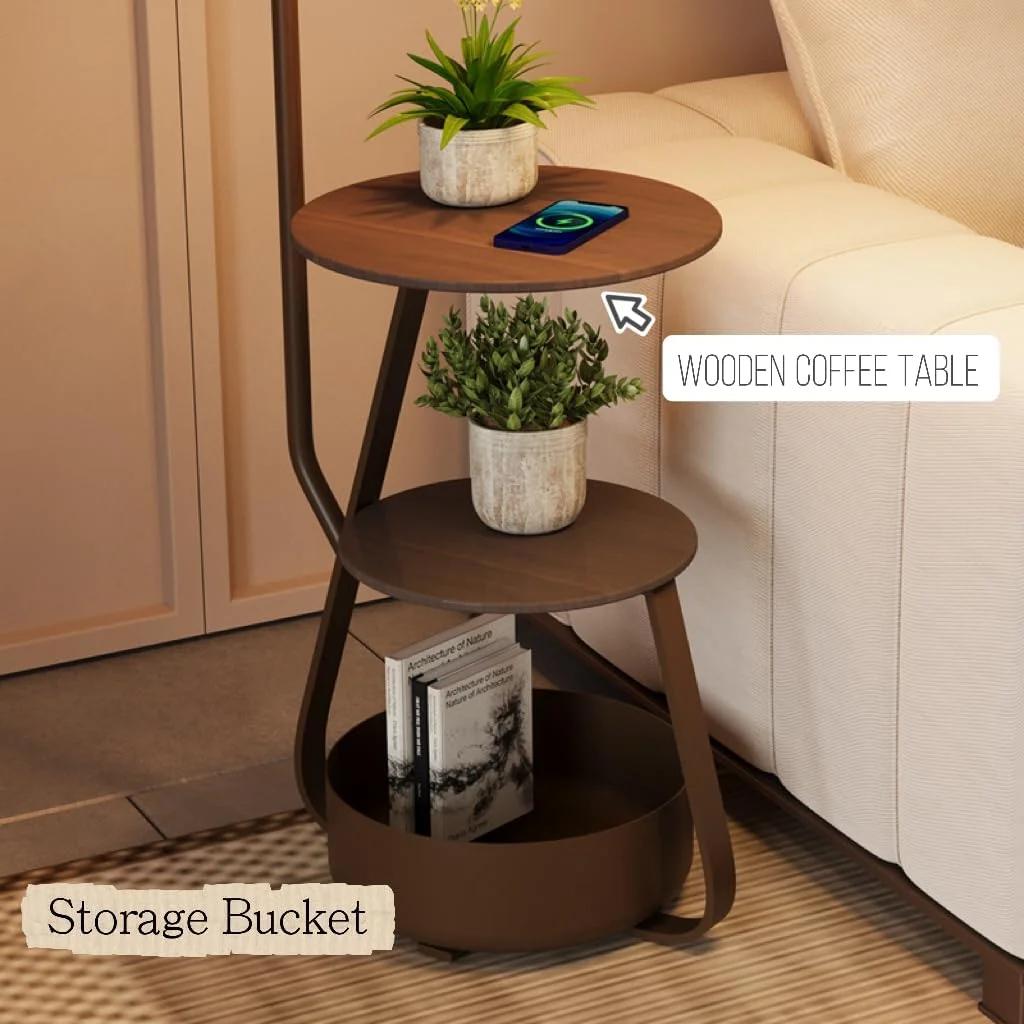 چراغ ایستاده با میز - نورپردازی قابل تنظیم + سطل ذخیره سازی، چراغ مطالعه کنار میز با نور سه رنگ قابل تنظیم، طراحی چوب جامد زیبایی خانه را افزایش می دهد (مشکی) چراغ ایستاده با میز - نورپردازی قابل تنظیم + سطل ذخیره سازی، چراغ مطالعه کنار میز با نور سه رنگ قابل تنظیم، طراحی چوب جامد زیبایی خانه را افزایش می دهد (مشکی)