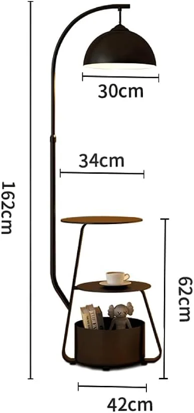 چراغ ایستاده با میز - نورپردازی قابل تنظیم + سطل ذخیره سازی، چراغ مطالعه کنار میز با نور سه رنگ قابل تنظیم، طراحی چوب جامد زیبایی خانه را افزایش می دهد (مشکی) چراغ ایستاده با میز - نورپردازی قابل تنظیم + سطل ذخیره سازی، چراغ مطالعه کنار میز با نور سه رنگ قابل تنظیم، طراحی چوب جامد زیبایی خانه را افزایش می دهد (مشکی)
