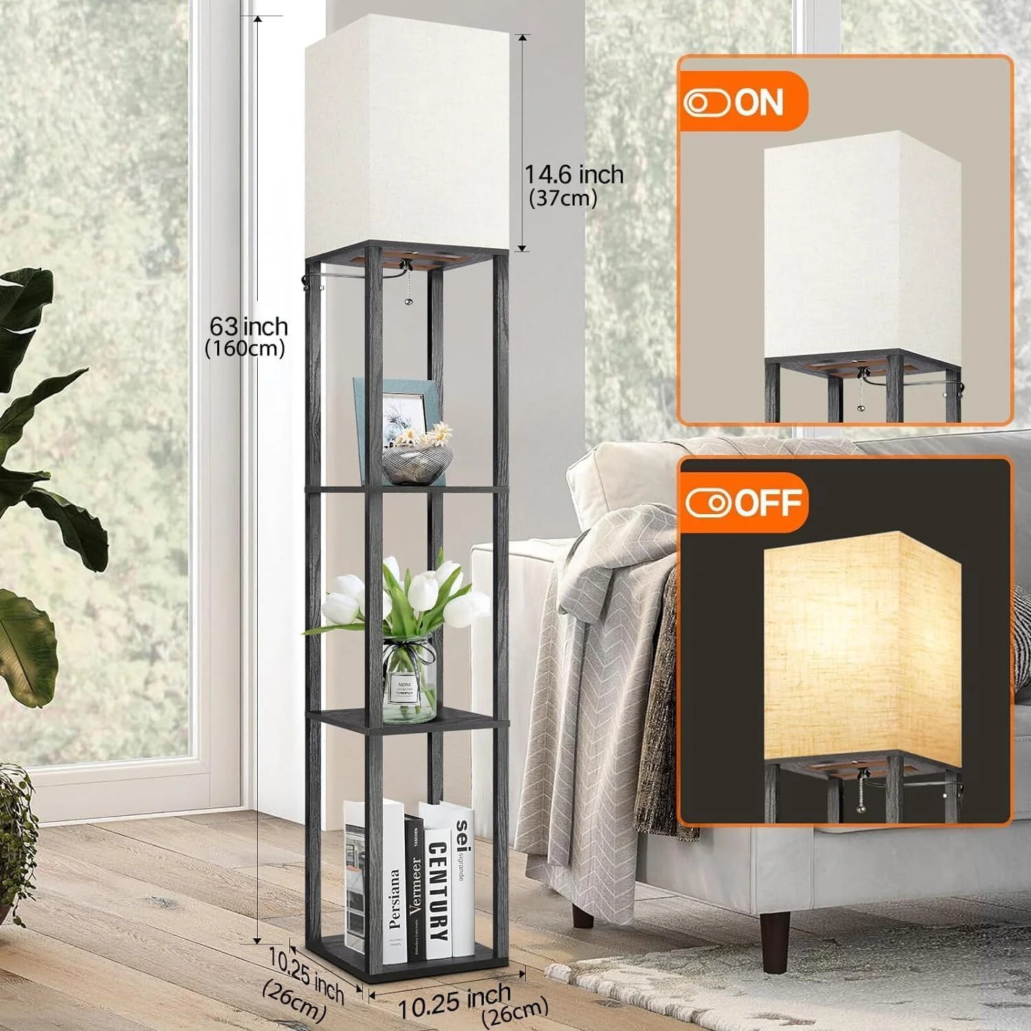 چراغ ایستاده دیمردار با قفسه و کنترل از راه دور، لامپ LED با 3 دمای رنگ و کلاهک پارچه ای کتانی، چراغ ایستاده LED مدرن و بلند با قفسه برای نگهداری وسایل، مناسب برای اتاق نشیمن، اتاق خواب و دفتر کار چراغ ایستاده دیمردار با قفسه و کنترل از راه دور، لامپ LED با 3 دمای رنگ و کلاهک پارچه ای کتانی، چراغ ایستاده LED مدرن و بلند با قفسه برای نگهداری وسایل، مناسب برای اتاق نشیمن، اتاق خواب و دفتر کار