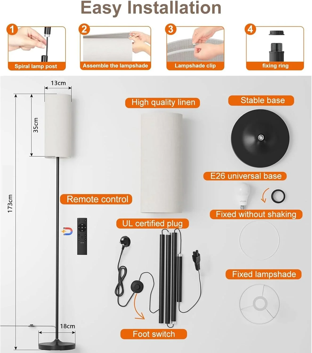 چراغ ایستاده RGB، چراغ گوشه ای LED هوشمند RGB با قابلیت تنظیم نور و تغییر رنگ همگام از طریق برنامه، کنترل از راه دور، 3 دمای رنگ لامپ 10 واتی با 16 میلیون رنگ، چراغ ایستاده مدرن چراغ ایستاده RGB، چراغ گوشه ای LED هوشمند RGB با قابلیت تنظیم نور و تغییر رنگ همگام از طریق برنامه، کنترل از راه دور، 3 دمای رنگ لامپ 10 واتی با 16 میلیون رنگ، چراغ ایستاده مدرن