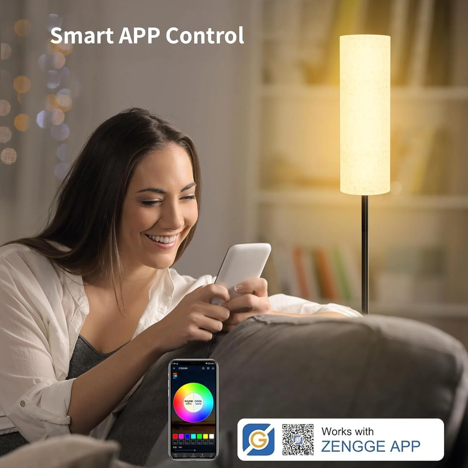 چراغ ایستاده RGB، چراغ گوشه ای LED هوشمند RGB با قابلیت تنظیم نور و تغییر رنگ همگام از طریق برنامه، کنترل از راه دور، 3 دمای رنگ لامپ 10 واتی با 16 میلیون رنگ، چراغ ایستاده مدرن چراغ ایستاده RGB، چراغ گوشه ای LED هوشمند RGB با قابلیت تنظیم نور و تغییر رنگ همگام از طریق برنامه، کنترل از راه دور، 3 دمای رنگ لامپ 10 واتی با 16 میلیون رنگ، چراغ ایستاده مدرن