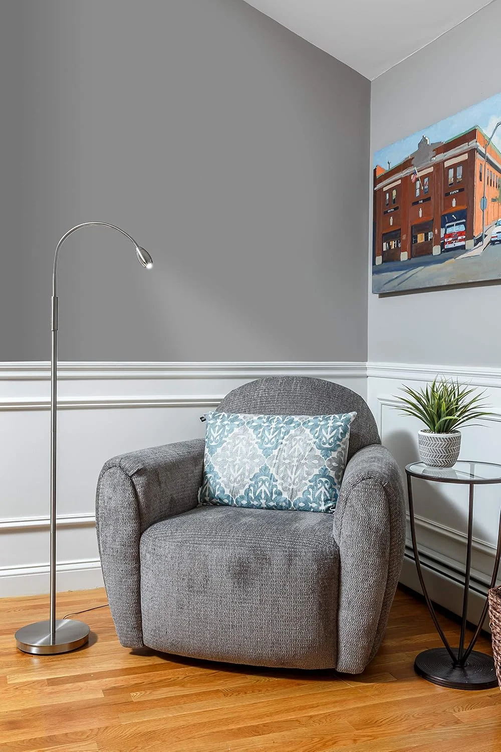 چراغ ایستاده LED با پرتو قابل تنظیم daylight24 مدل 402071-15، نیکل برس خورده چراغ ایستاده LED با پرتو قابل تنظیم daylight24 مدل 402071-15، نیکل برس خورده