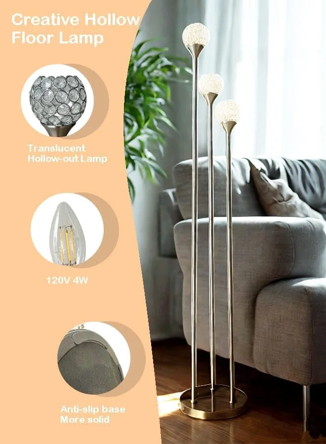 چراغ ایستاده کریستالی، چراغ مدرن LED، ۱۶۰ سانتی متر، مشکی، برای اتاق خواب و نشیمن چراغ ایستاده کریستالی، چراغ مدرن LED، ۱۶۰ سانتی متر، مشکی، برای اتاق خواب و نشیمن