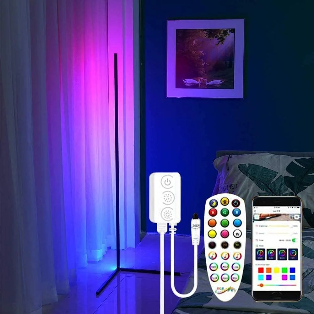 چراغ ایستاده گوشه ای ال ای دی 155 سانتی متری RGBIC، تغییر رنگ با اپلیکیشن و کنترل از راه دور، همگام سازی با موسیقی، تایمر، کم نور شونده، چراغ هوشمند برای اتاق نشیمن، اتاق خواب، اتاق بازی، مهمانی ها چراغ ایستاده گوشه ای ال ای دی 155 سانتی متری RGBIC، تغییر رنگ با اپلیکیشن و کنترل از راه دور، همگام سازی با موسیقی، تایمر، کم نور شونده، چراغ هوشمند برای اتاق نشیمن، اتاق خواب، اتاق بازی، مهمانی ها