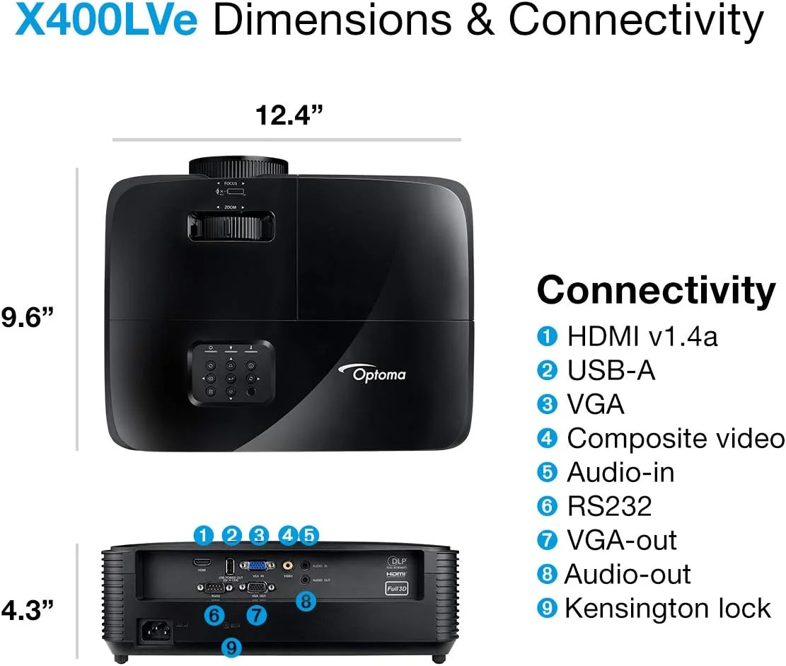 پروژکتور حرفه ای Optoma X400LVe XGA پروژکتور حرفه ای Optoma X400LVe XGA