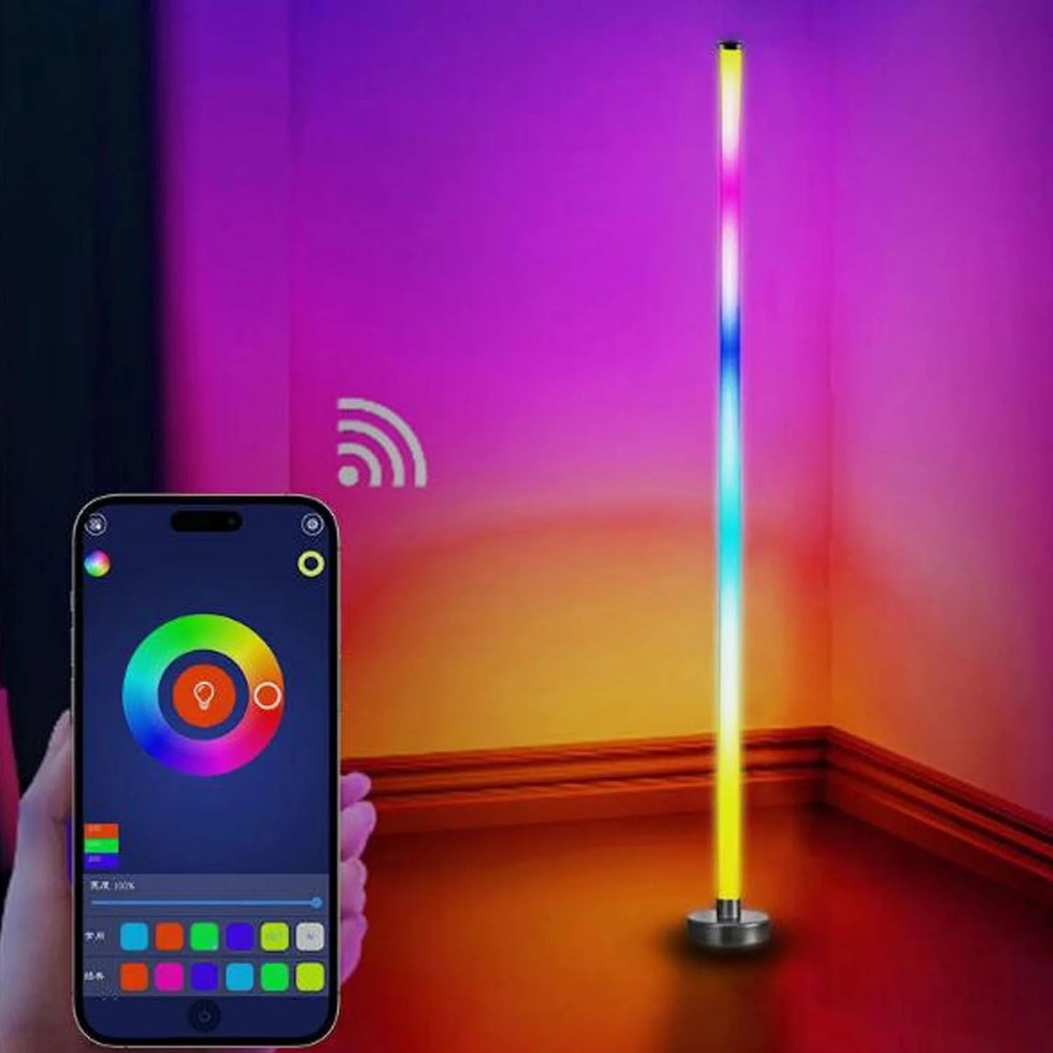 چراغ ایستاده گوشه ای RGB، چراغ گوشه ای LED تغییر رنگ دهنده 160 سانتی متری با کنترل از راه دور و برنامه، همگام سازی موسیقی، تغذیه از طریق USB، نورپردازی محیطی برای اتاق نشیمن، اتاق خواب، اتاق بازی چراغ ایستاده گوشه ای RGB، چراغ گوشه ای LED تغییر رنگ دهنده 160 سانتی متری با کنترل از راه دور و برنامه، همگام سازی موسیقی، تغذیه از طریق USB، نورپردازی محیطی برای اتاق نشیمن، اتاق خواب، اتاق بازی