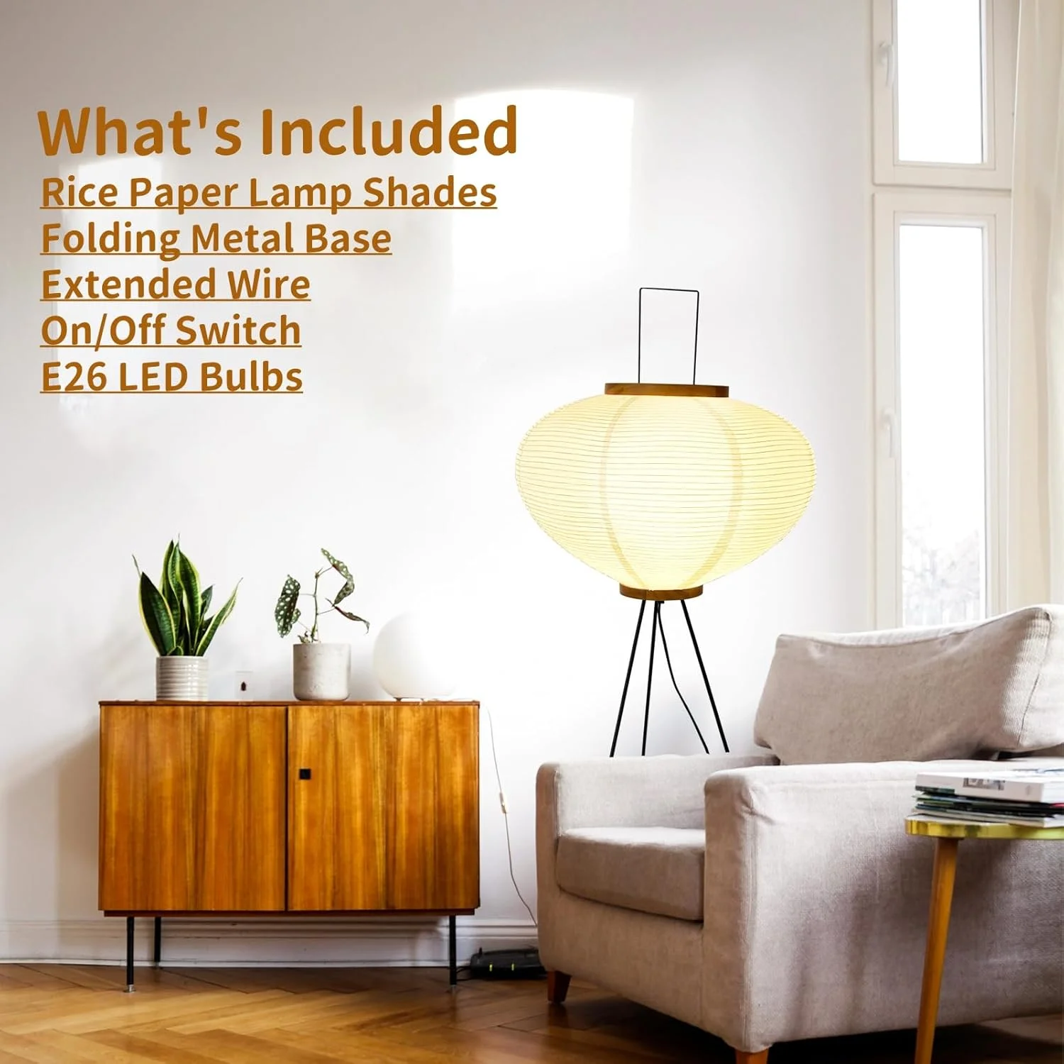 چراغ ایستاده کاغذی، چراغ کاغذی برنجی نوگوچی برای دکوراسیون Wabi Sabi، چراغ ایستاده کاغذی آکاری برای اتاق خواب/نشیمن چراغ ایستاده کاغذی، چراغ کاغذی برنجی نوگوچی برای دکوراسیون Wabi Sabi، چراغ ایستاده کاغذی آکاری برای اتاق خواب/نشیمن