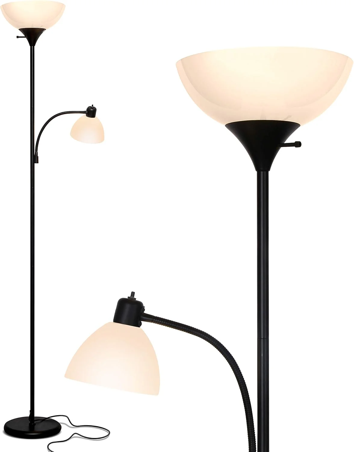 چراغ ایستاده ال ای دی Brightech Sky Dome Plus، چراغ ایستاده فوق العاده روشن با چراغ مطالعه برای اتاق نشیمن و دفاتر - چراغ ایستاده بلند دیمر دار برای مطالعه در اتاق خواب - مشکی چراغ ایستاده ال ای دی Brightech Sky Dome Plus، چراغ ایستاده فوق العاده روشن با چراغ مطالعه برای اتاق نشیمن و دفاتر - چراغ ایستاده بلند دیمر دار برای مطالعه در اتاق خواب - مشکی