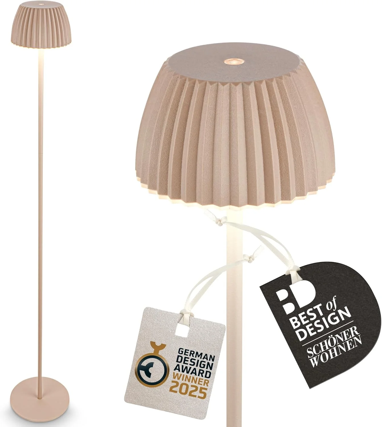 BRILONER - چراغ ایستاده LED مدل Riffle بی سیم IP44 با قابلیت لمسی، دیمر، عملکرد حافظه، باتری قابل تعویض، چراغ ایستاده باتری خور، چراغ مطالعه، چراغ اتاق نشیمن، برنده جایزه طراحی آلمان 2025، 19 x 124 BRILONER - چراغ ایستاده LED مدل Riffle بی سیم IP44 با قابلیت لمسی، دیمر، عملکرد حافظه، باتری قابل تعویض، چراغ ایستاده باتری خور، چراغ مطالعه، چراغ اتاق نشیمن، برنده جایزه طراحی آلمان 2025، 19 x 124