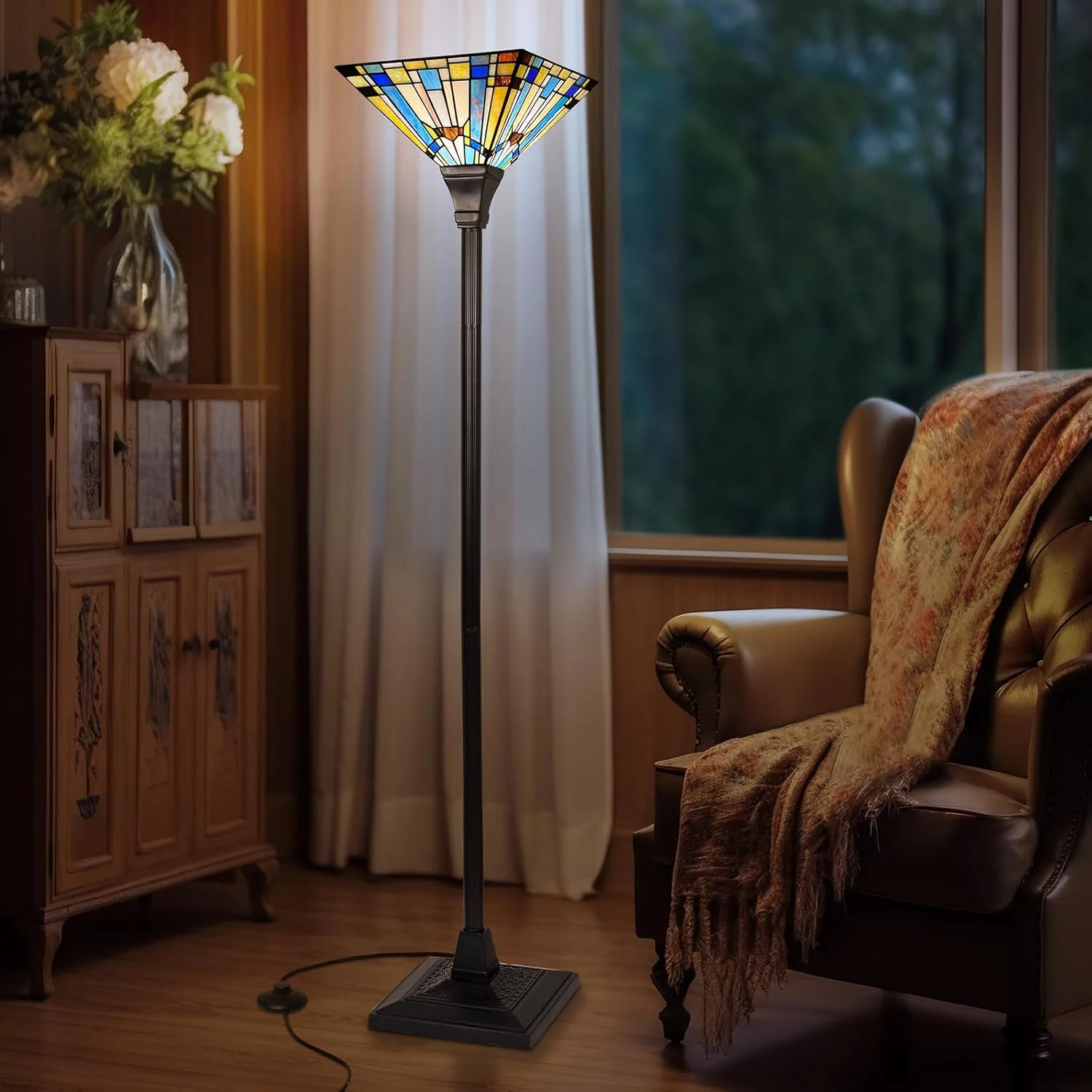 چراغ ایستاده تیفانی Capulina، ارتفاع 178 سانتی متر، میله صنعتی، سبک روستیک آبی سبز، چراغ ایستاده شیشه ای رنگی، دکور برای اتاق نشیمن، اتاق خواب، خانه روستایی، دفتر کار چراغ ایستاده تیفانی Capulina، ارتفاع 178 سانتی متر، میله صنعتی، سبک روستیک آبی سبز، چراغ ایستاده شیشه ای رنگی، دکور برای اتاق نشیمن، اتاق خواب، خانه روستایی، دفتر کار