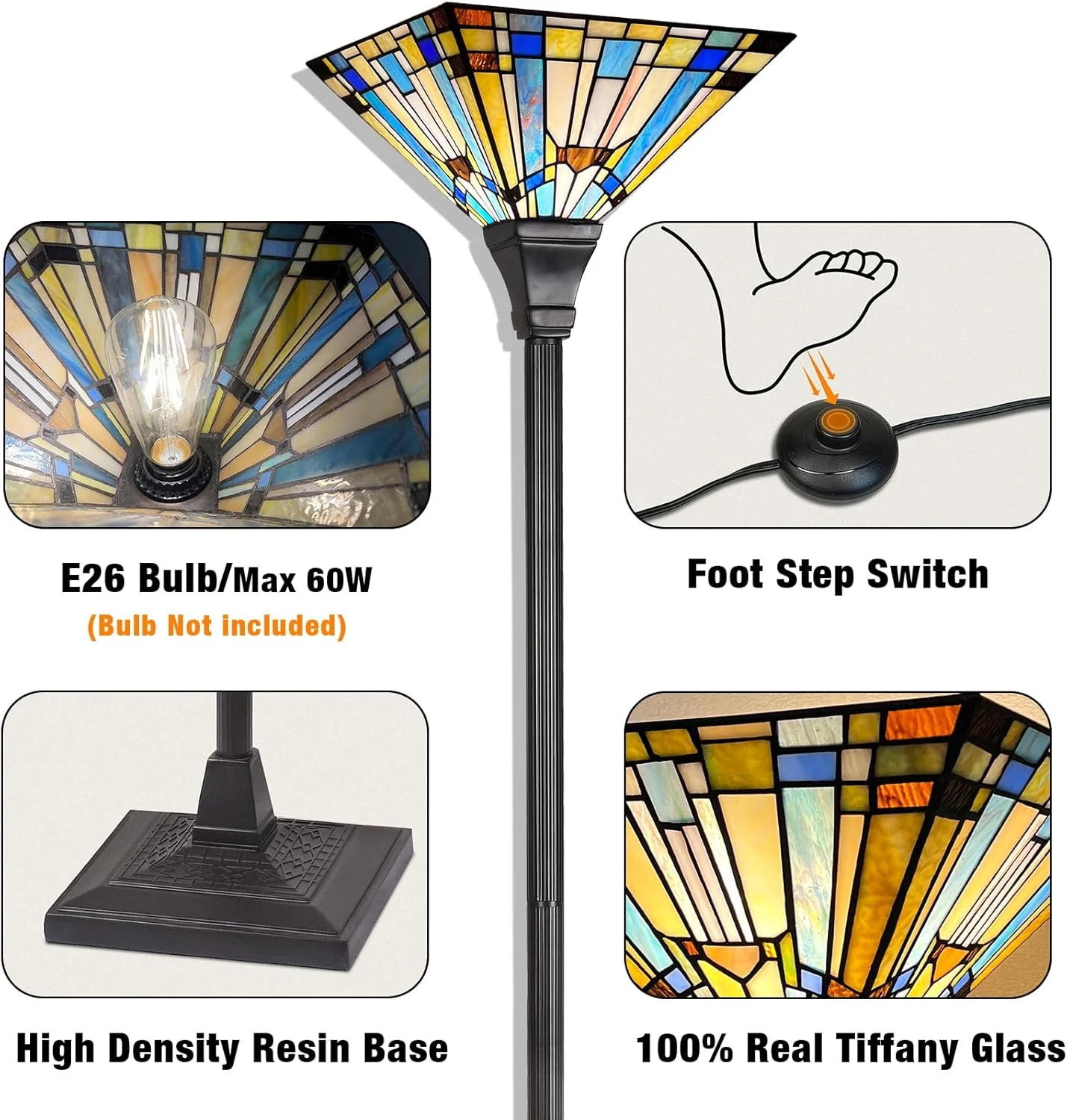 چراغ ایستاده تیفانی Capulina، ارتفاع 178 سانتی متر، میله صنعتی، سبک روستیک آبی سبز، چراغ ایستاده شیشه ای رنگی، دکور برای اتاق نشیمن، اتاق خواب، خانه روستایی، دفتر کار چراغ ایستاده تیفانی Capulina، ارتفاع 178 سانتی متر، میله صنعتی، سبک روستیک آبی سبز، چراغ ایستاده شیشه ای رنگی، دکور برای اتاق نشیمن، اتاق خواب، خانه روستایی، دفتر کار