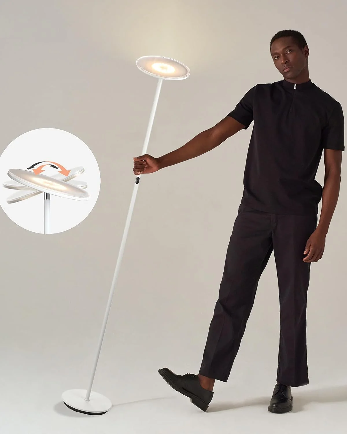 چراغ ایستاده LED مدل Brightech Sky - چراغ کف فوق العاده روشن و مدرن برای اتاق نشیمن و دفاتر - قابل تنظیم نور، چراغ قطبی داخلی برای مطالعه در اتاق خواب - سفید چراغ ایستاده LED مدل Brightech Sky - چراغ کف فوق العاده روشن و مدرن برای اتاق نشیمن و دفاتر - قابل تنظیم نور، چراغ قطبی داخلی برای مطالعه در اتاق خواب - سفید