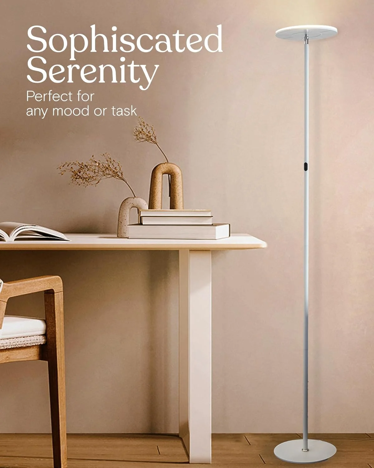 چراغ ایستاده LED مدل Brightech Sky - چراغ کف فوق العاده روشن و مدرن برای اتاق نشیمن و دفاتر - قابل تنظیم نور، چراغ قطبی داخلی برای مطالعه در اتاق خواب - سفید چراغ ایستاده LED مدل Brightech Sky - چراغ کف فوق العاده روشن و مدرن برای اتاق نشیمن و دفاتر - قابل تنظیم نور، چراغ قطبی داخلی برای مطالعه در اتاق خواب - سفید