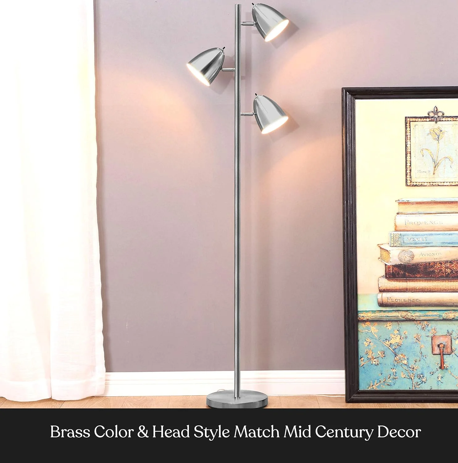 چراغ ایستاده و چراغ مطالعه ال ای دی برای اتاق نشیمن و اتاق خواب مدل Brightech Jacob - طراحی مدرن و شیک با قابلیت تنظیم و 3 چراغ - چراغ پایه بلند با 3 لامپ ال ای دی - نیکل ساتن چراغ ایستاده و چراغ مطالعه ال ای دی برای اتاق نشیمن و اتاق خواب مدل Brightech Jacob - طراحی مدرن و شیک با قابلیت تنظیم و 3 چراغ - چراغ پایه بلند با 3 لامپ ال ای دی - نیکل ساتن