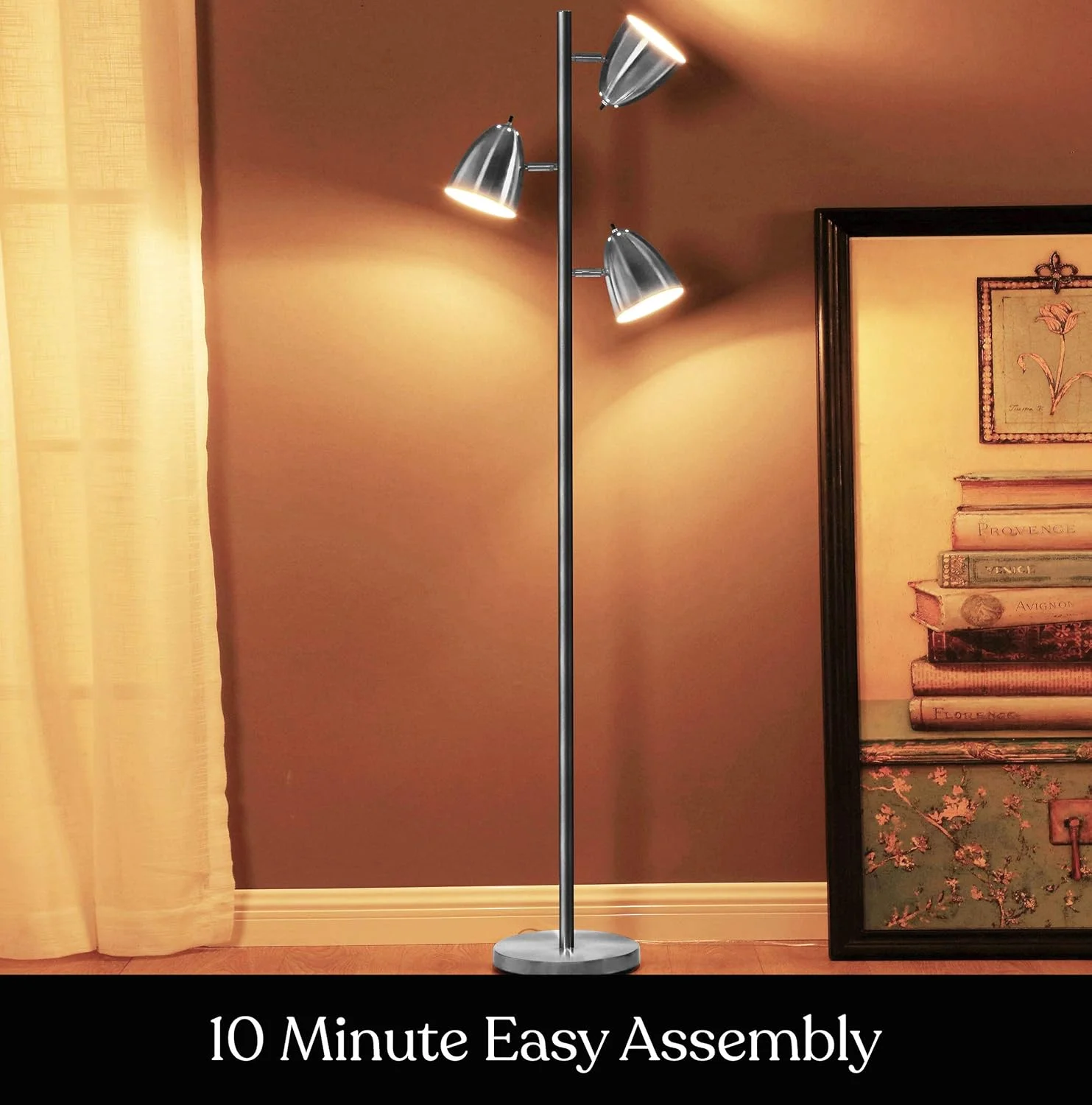 چراغ ایستاده و چراغ مطالعه ال ای دی برای اتاق نشیمن و اتاق خواب مدل Brightech Jacob - طراحی مدرن و شیک با قابلیت تنظیم و 3 چراغ - چراغ پایه بلند با 3 لامپ ال ای دی - نیکل ساتن چراغ ایستاده و چراغ مطالعه ال ای دی برای اتاق نشیمن و اتاق خواب مدل Brightech Jacob - طراحی مدرن و شیک با قابلیت تنظیم و 3 چراغ - چراغ پایه بلند با 3 لامپ ال ای دی - نیکل ساتن