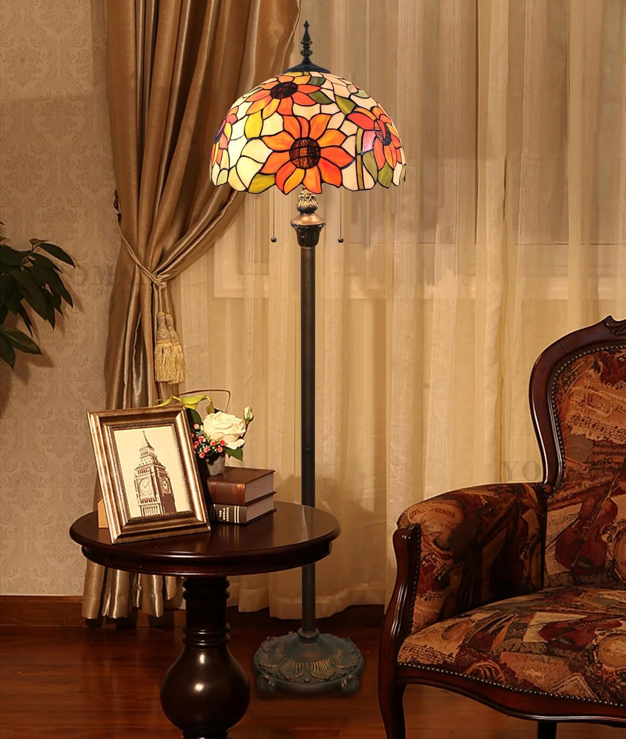 چراغ ایستاده بیدسن تیفانی، چراغ مطالعه شیشه ای رنگی طرح Liaison زرد، چراغ گوشه ای عتیقه 16 اینچی برای دکور اتاق خواب، اتاق نشیمن، خانه و دفتر (A5) چراغ ایستاده بیدسن تیفانی، چراغ مطالعه شیشه ای رنگی طرح Liaison زرد، چراغ گوشه ای عتیقه 16 اینچی برای دکور اتاق خواب، اتاق نشیمن، خانه و دفتر (A5)
