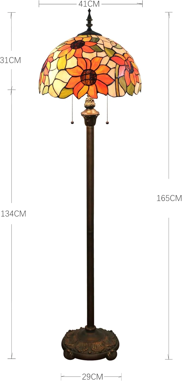 چراغ ایستاده بیدسن تیفانی، چراغ مطالعه شیشه ای رنگی طرح Liaison زرد، چراغ گوشه ای عتیقه 16 اینچی برای دکور اتاق خواب، اتاق نشیمن، خانه و دفتر (A5) چراغ ایستاده بیدسن تیفانی، چراغ مطالعه شیشه ای رنگی طرح Liaison زرد، چراغ گوشه ای عتیقه 16 اینچی برای دکور اتاق خواب، اتاق نشیمن، خانه و دفتر (A5)