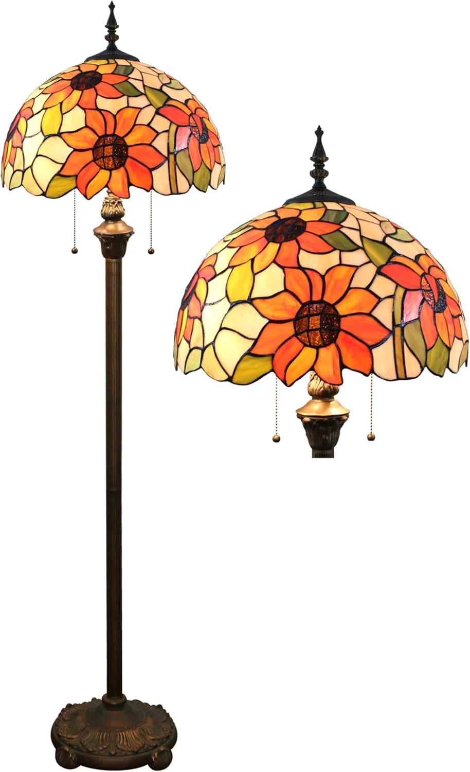 چراغ ایستاده بیدسن تیفانی، چراغ مطالعه شیشه ای رنگی طرح Liaison زرد، چراغ گوشه ای عتیقه 16 اینچی برای دکور اتاق خواب، اتاق نشیمن، خانه و دفتر (A5) چراغ ایستاده بیدسن تیفانی، چراغ مطالعه شیشه ای رنگی طرح Liaison زرد، چراغ گوشه ای عتیقه 16 اینچی برای دکور اتاق خواب، اتاق نشیمن، خانه و دفتر (A5)