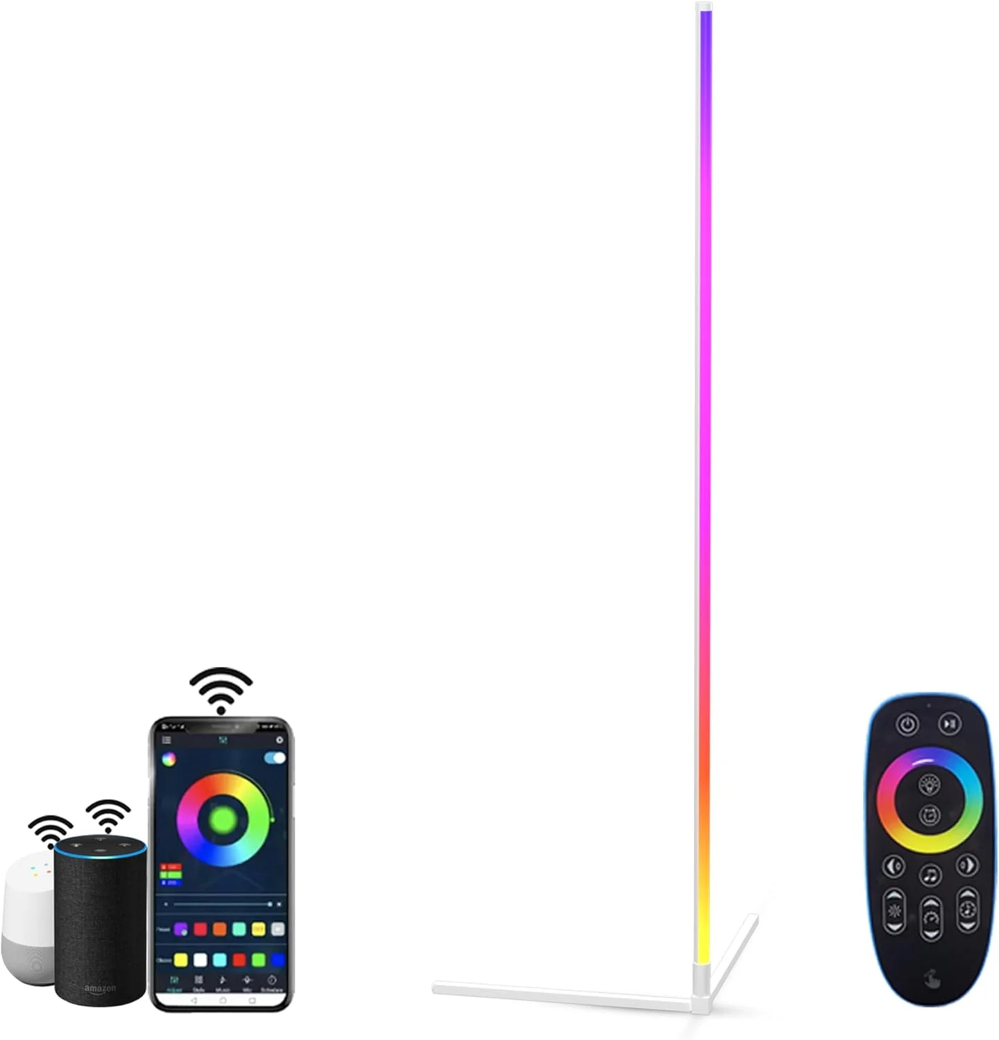 چراغ ایستاده گوشه ای اصلی بستای هوم، RGB هوشمند با قابلیت تنظیم روشنایی، چراغ LED تغییر رنگ دهنده مینیمالیستی نوردیک با کنترل برنامه الکسا، نور برای دکوراسیون اتاق نشیمن، مناسب مهمانی (سفید مات، 142 سانتی متر) چراغ ایستاده گوشه ای اصلی بستای هوم، RGB هوشمند با قابلیت تنظیم روشنایی، چراغ LED تغییر رنگ دهنده مینیمالیستی نوردیک با کنترل برنامه الکسا، نور برای دکوراسیون اتاق نشیمن، مناسب مهمانی (سفید مات، 142 سانتی متر)