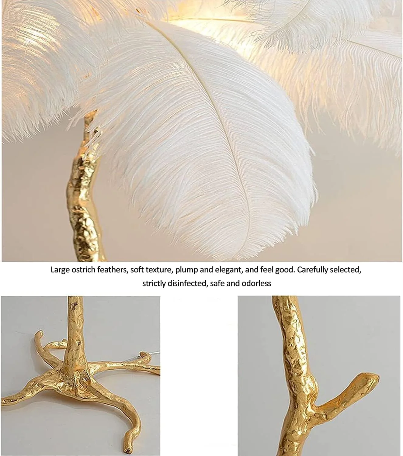 چراغ ایستاده پردار زیبا، چراغ گوشه ای بلند LED با قابلیت تنظیم نور، چراغ نخل درختی شکل پر شترمرغ، چراغ روشنایی رزین مسی سه پایه، دکوراسیون اتاق (سفید) چراغ ایستاده پردار زیبا، چراغ گوشه ای بلند LED با قابلیت تنظیم نور، چراغ نخل درختی شکل پر شترمرغ، چراغ روشنایی رزین مسی سه پایه، دکوراسیون اتاق (سفید)